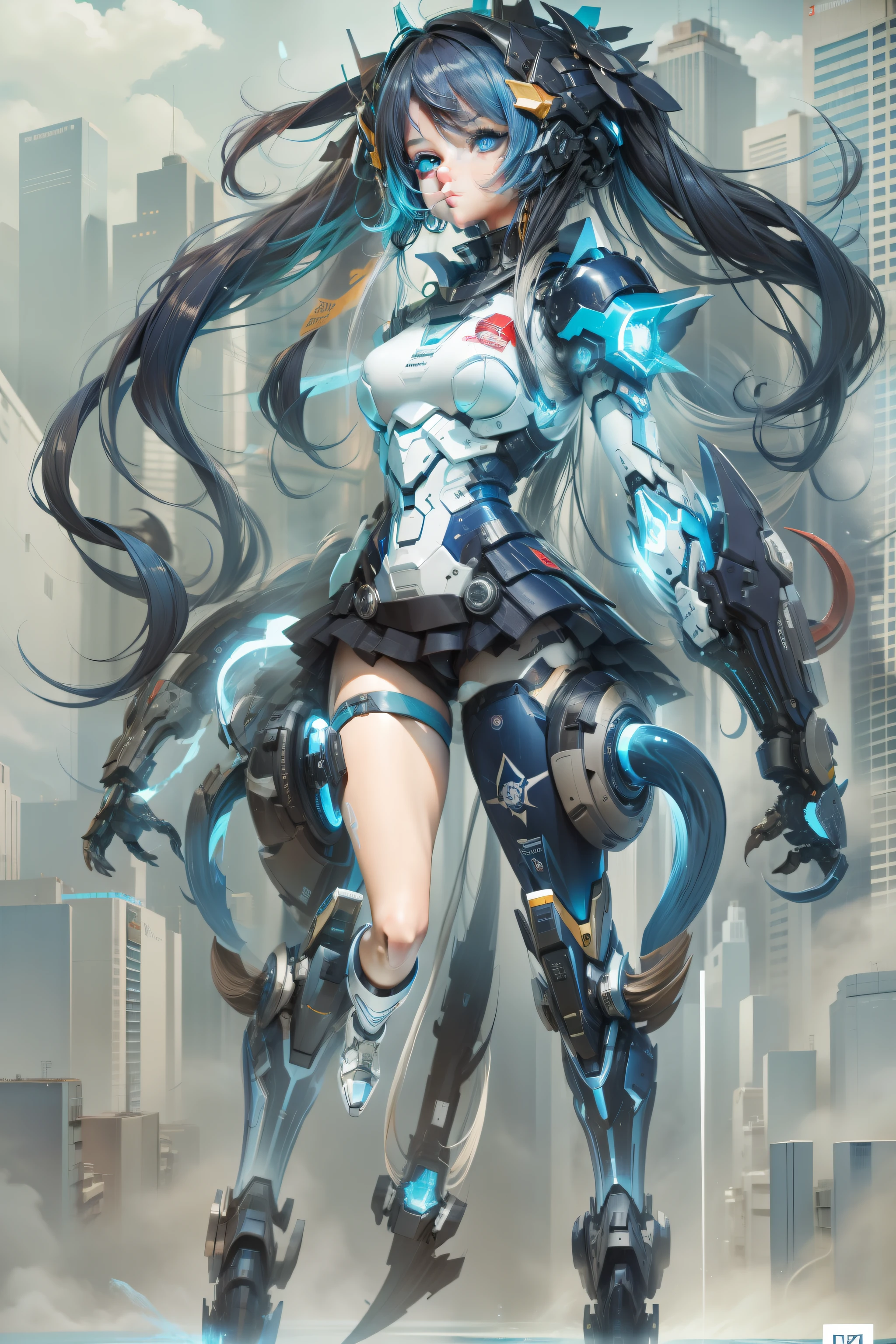 cabelos preto e longos,mechs,schoolgirls,blue color eyes,