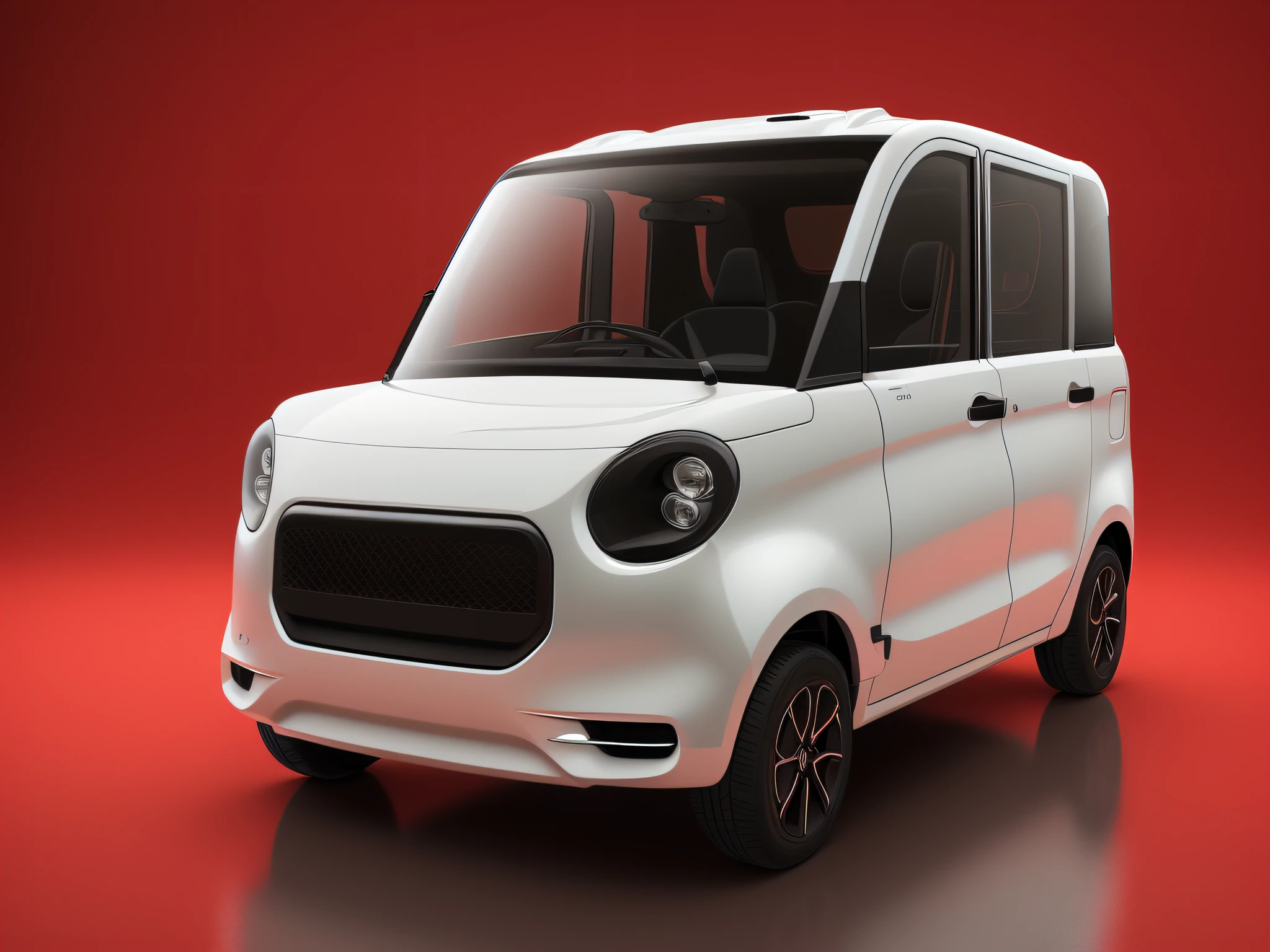 White car close-up on red background, KAMA Russian electric car, futuristic product car shot, cute futuristic vehicle, vehicle design trends, zen concept, new car, smart ,,,,, concept car, it has red and black paint, concept, car concept, sand creek, front perspective, masterpiece, best quality t, extremely beautiful reflection, best reflection, (very detailed CG unity 8K wallpaper) (best quality t) (best illustration) (best hue), octane rendering, ray tracing, ultra-fine detail, vertical symmetry, (cyborg:1.1), ([tail | detailed wire]:1.3), (complex detail), hdr, (hyperdetailed: 1.2), cinema lens, vignette, centered, (cyborg:1.1), ([tail | detailed wire]:1.3), (complex detail), hdr, (complex detail, hyperdetailed: 1.2), cinematic lens, vignette, centered, ,