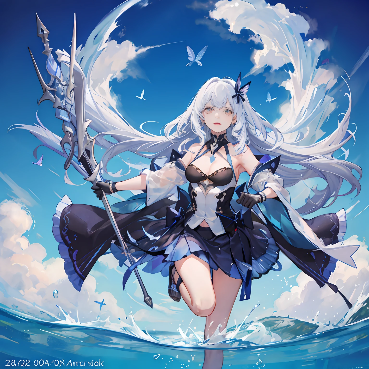 Whale in the blue sky