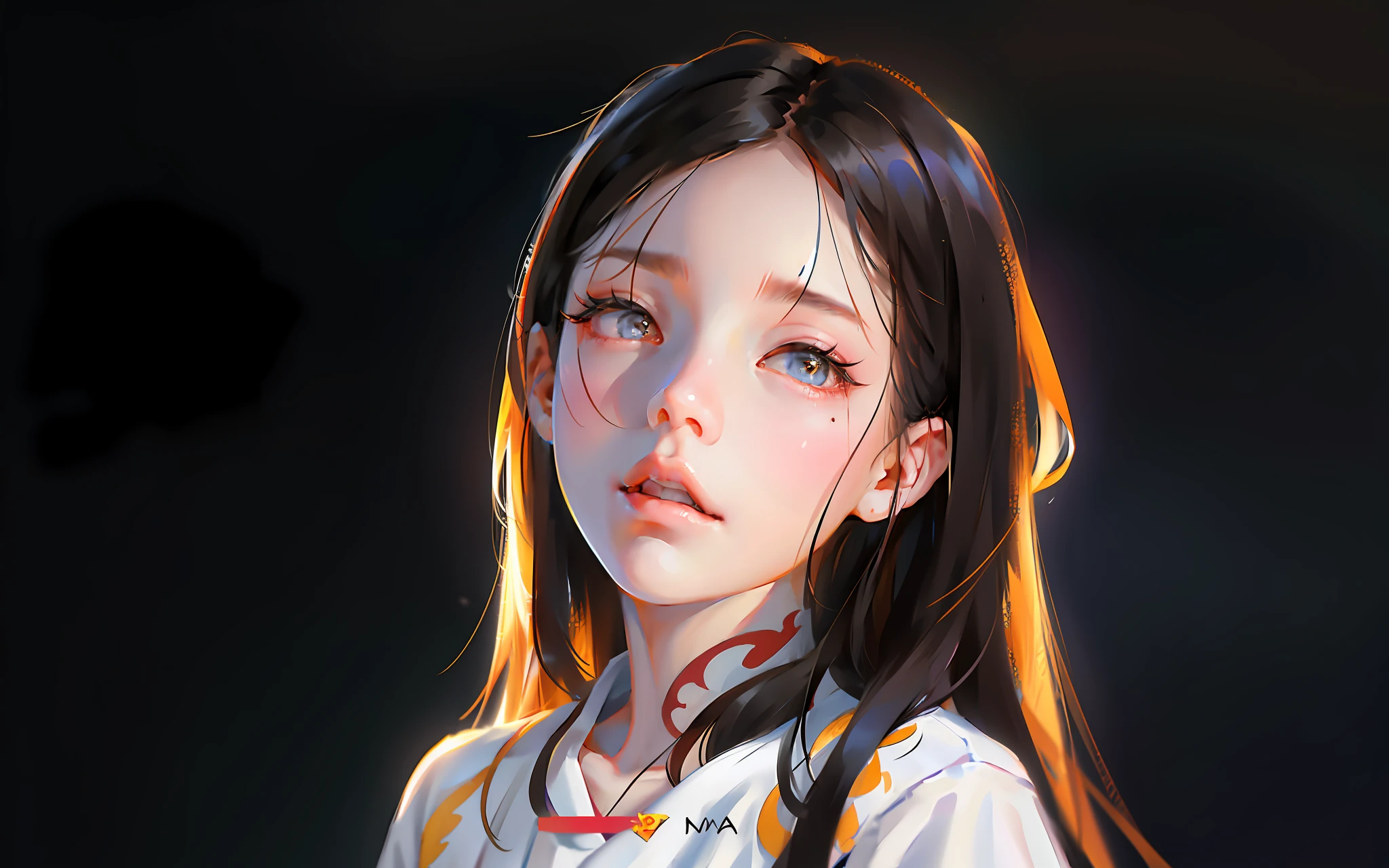 a close up of a woman with long hair wearing a white shirt, jaeyeon nam, wan adorable korean face, Li Zixin, Yun Ling, Xianxia, gongbi, xintong chen, inspired by Ma Yuanyu, yanjun cheng, headshot profile picture, xision wu, full-body xianxia, Cai Xukun
