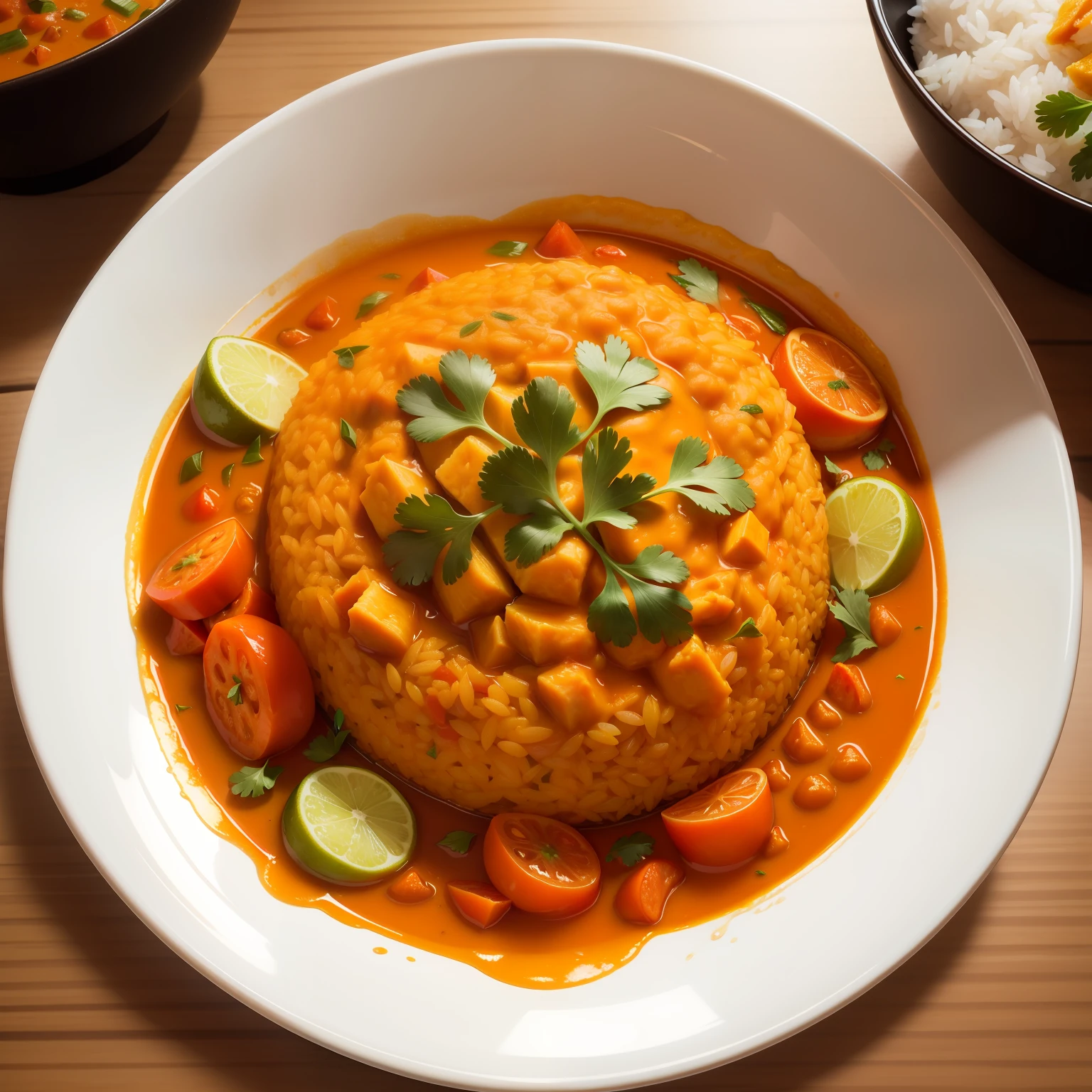 Rice curry plate delicious delicious half rice half curry