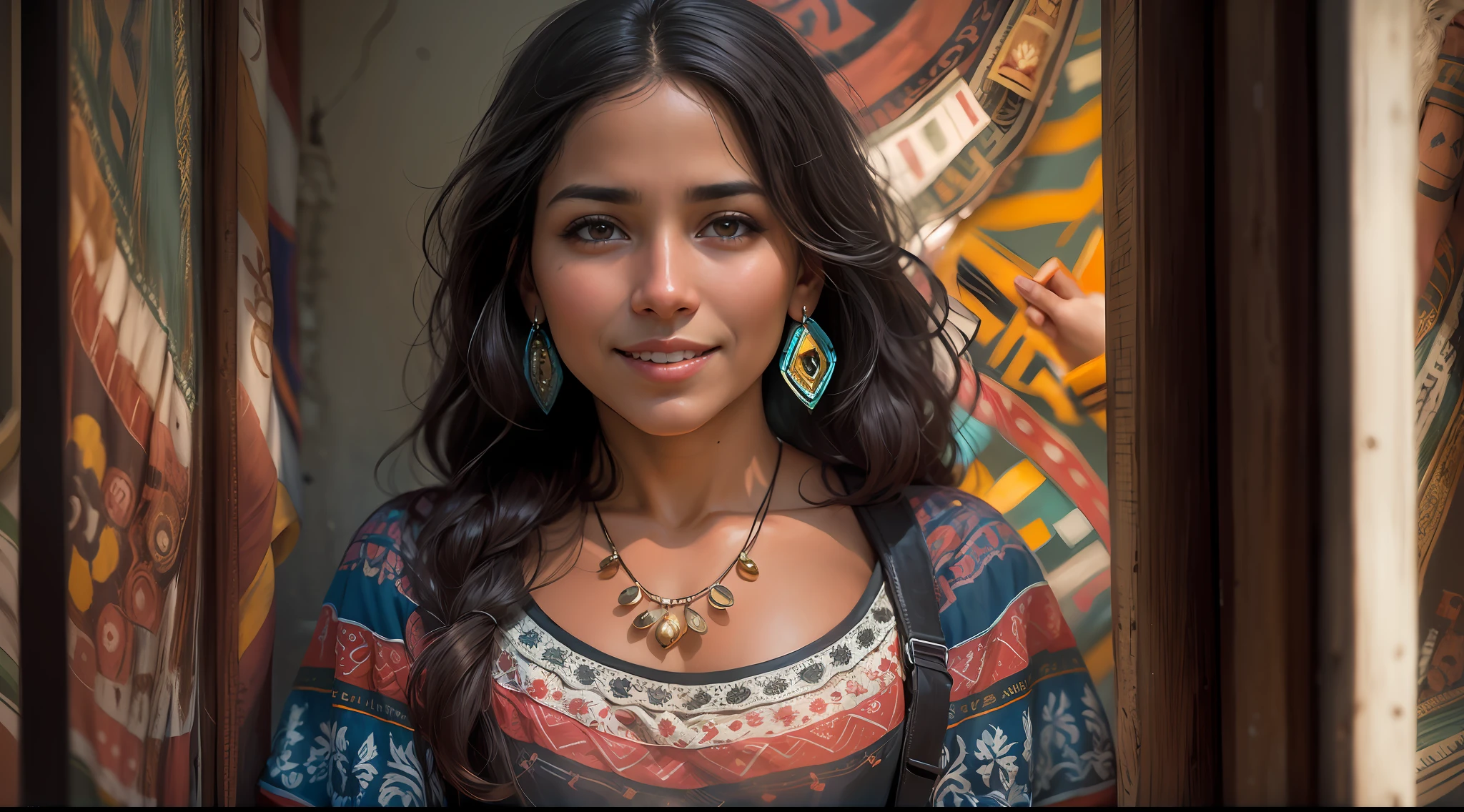 girl from El Salvador. Her warm, sun-kissed skin reflects the beauty of Central America and the country's vibrant spirit. Lucia's expressive brown eyes, like the Pacific Ocean, hold the strength and resilience of Salvadoran culture. Her flowing dark hair, often adorned with colorful accessories, symbolizes the nation's blend of tradition and creativity. A warm and genuine smile mirrors the Salvadoran hospitality and friendliness. Lucia embraces her country's rich heritage, from ancient Maya ruins to colorful festivals. With her love for pupusas, music, and close-knit community, she epitomizes El Salvador's captivating allure and sense of unity, making her an unforgettable representation of the country's beauty.concept art, extremely detailed, ultra hd, hdr, 8k, cinematic, dramatic lighting ray tracing reflections, unreal render --v 4 --ar 3:2,3D rendering, realistic, made in octane, cinematic, ultra-realistic, extremely detailed octane rendering, 8k photorealistic futuristic 50mm lens hard lighting dark gray tintype photograph,
realistic lighting, sepia color, dof