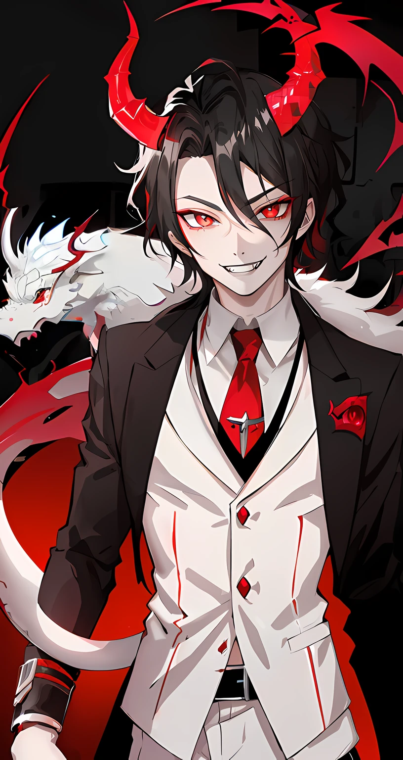 White Dragon, Dragon Head, Head Only, Red Eyes