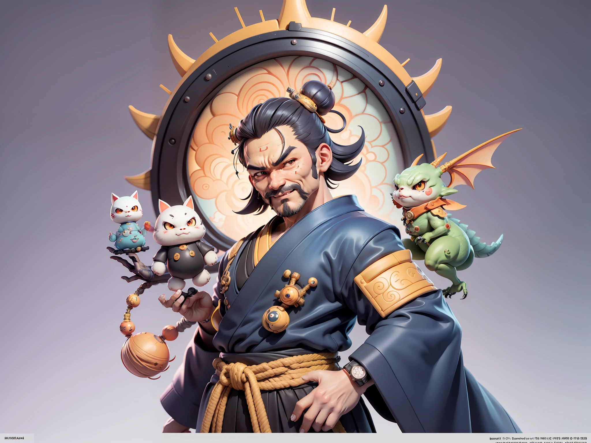 (Daisaku),(Need),(Super meticulous),(full bodyesbian:1.2),Japanese ukiyo-e girl，japanese geisha，Beautiful，Oriental dragon，Aeolian Thor，Raised sexy，爆乳，Oriental face，TV Anchor，Bust portrait illustration，Alone，In black suit，a blue tie，The face is slightly chubby，The face was clean，without a beard，Black super short hair，Black eyes，Smile confidently，3C computer sub-products，iPad， iphone，Digital painting，3D character design by Mark Clairen and Pixar and Hayao Miyazaki and Akira Toriyama，The illustration is a high-definition illustration in 4K resolution，With very detailed facial features and cartoon-style visuals。
