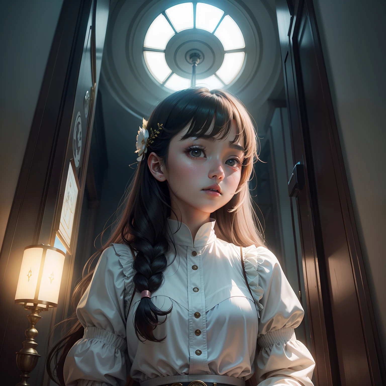 Sky Castle，Light，Beautiful，teens girl