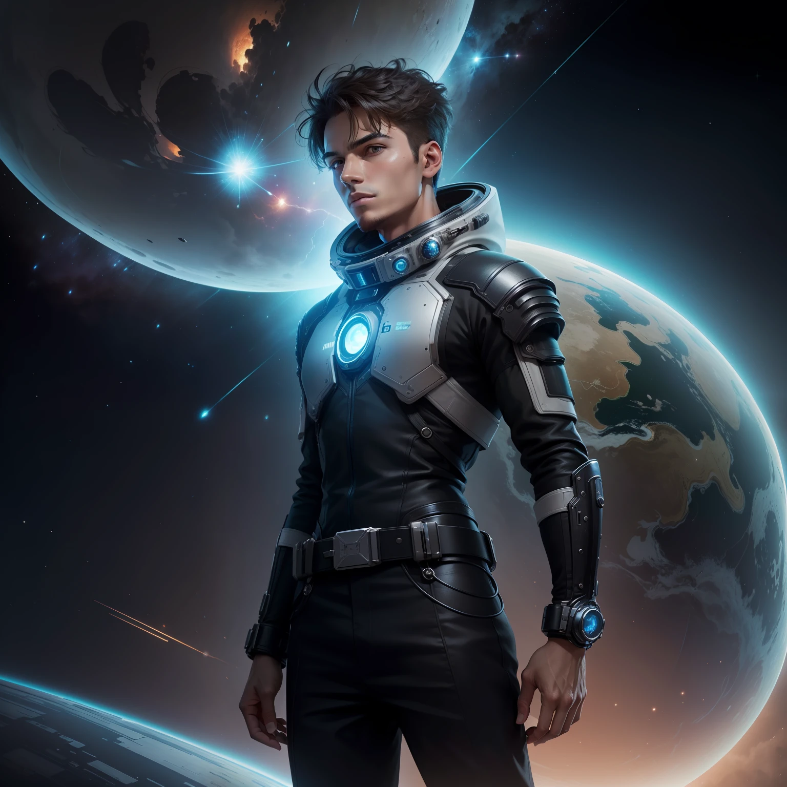If the sci-fi movie genre were personified as a male, he would be an imaginative and adventurous individual with a fascination for the wonders of the cosmos and the possibilities of technology.

This person would have a futuristic and forward-thinking nature, always exploring new frontiers and envisioning possibilities beyond our current understanding. He would possess a deep curiosity about science, space exploration, and the potential of advanced technologies.

His personality would be creative and visionary, mirroring the innovative and groundbreaking concepts often found in sci-fi movies. He would have a keen sense of wonder and a knack for conceptualizing complex ideas and futuristic worlds.

With a magnetic and awe-inspiring aura, this person would captivate others with his captivating storytelling. He would be a master of imagining distant galaxies, time travel, and alternate dimensions, taking his audience on thrilling and mind-bending adventures.

In his interactions, he would be open-minded and inquisitive, always eager to discuss the mysteries of the cosmos and the potential of scientific advancements. This person would have a captivating presence that sparks curiosity and inspires others to dream big.

His fashion sense would be futuristic and cutting-edge, embracing the innovative and visionary style that reflects the boundless imagination of sci-fi.

In any gathering, he would be the one sparking discussions about space exploration, artificial intelligence, and the future of humanity. He would thrive in settings where he can engage others with his thought-provoking ideas and ignite their curiosity about the wonders of the universe.

Overall, the personification of the sci-fi movie genre as a male individual would be an imaginative and adventurous figure, embodying the essence of this genre's exploration of the unknown and the limitless possibilities of the future. He would use his storytelling prowess to transport others to new realms of imagination an