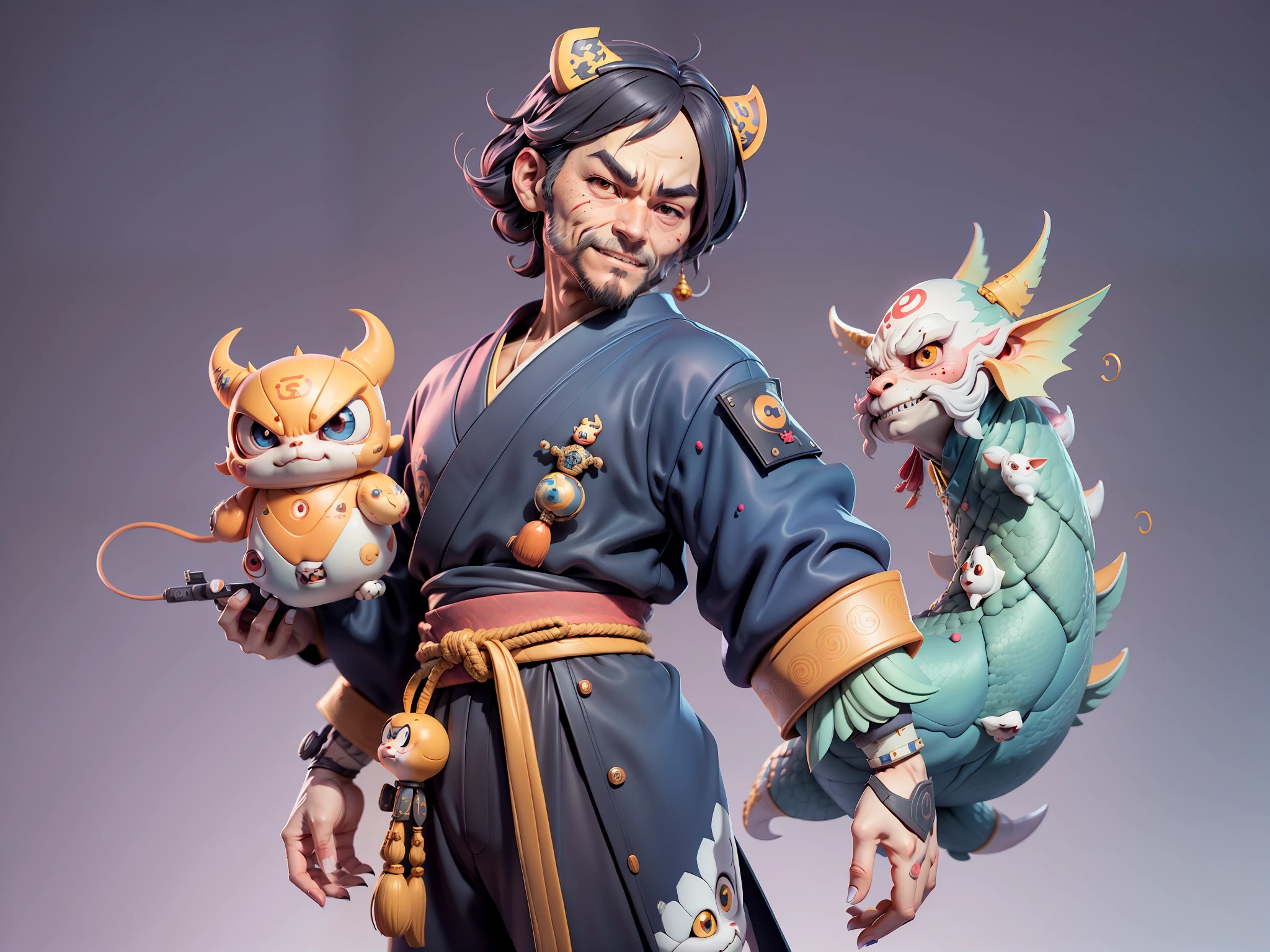(Daisaku),(Need),(Super meticulous),(full bodyesbian:1.2),Japanese ukiyo-e girl,japanese geisha,Beautiful,Oriental dragon,Aeolian Thor,Raised sexy,爆乳,Oriental face,TV Anchor,Bust portrait illustration,Alone,In black suit,a blue tie,The face is slightly chubby,The face was clean,without a beard,Black super short hair,Black eyes,Smile confidently,3C computer sub-products,iPad, iphone,Digital painting,3D character design by Mark Clairen and Pixar and Hayao Miyazaki and Akira Toriyama,The illustration is a high-definition illustration in 4K resolution,With very detailed facial features and cartoon-style visuals。