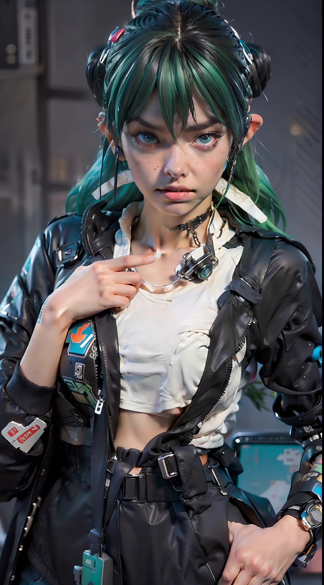 ((Best Quality)), ((Masterpiece)), (Highly Detailed:1.3), 3D, (Cyberpunk:1.3) cyberpunk link, computer terminal, computer servers, LCD screens, fiber optic cables, corporate logos, HDR (High Dynamic Range) cyberpunk, dark boy, cyber clothing, cyber armor, neon green, blond hair, elf, Ray Tracing, NVIDIA RTX, Super-Resolution, Unreal 5, Subsurface Scattering, PBR Texturing, Post-processing, Anisotropic filtering, Depth of field, Maximum clarity and sharpness, Multilayer textures, Albedo and specular maps, Surface shading, accurate simulation of light-material interaction, perfect proportions, Octane Render, two-tone lighting, low ISO, white balance, rule of thirds, wide aperature, 8K RAW, efficient sub-pixel, sub-pixel convolution, luminescent particles