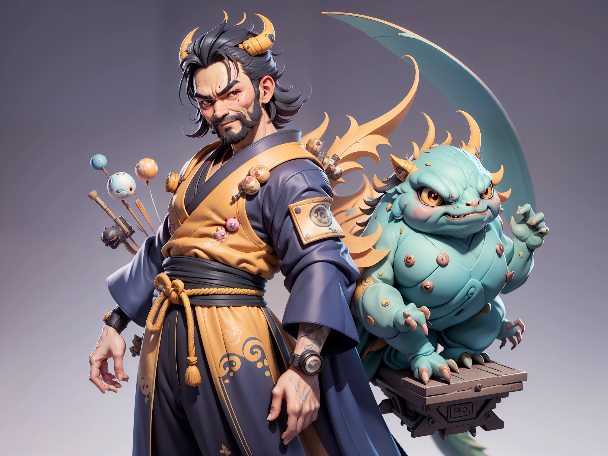 (Daisaku),(Need),(Super meticulous),(full bodyesbian:1.2),Japanese ukiyo-e girl,japanese geisha,Beautiful,Oriental dragon,Aeolian Thor,Raised sexy,爆乳,Oriental face,TV Anchor,Bust portrait illustration,Alone,In black suit,a blue tie,The face is slightly chubby,The face was clean,without a beard,Black super short hair,Black eyes,Smile confidently,3C computer sub-products,iPad, iphone,Digital painting,3D character design by Mark Clairen and Pixar and Hayao Miyazaki and Akira Toriyama,The illustration is a high-definition illustration in 4K resolution,With very detailed facial features and cartoon-style visuals。