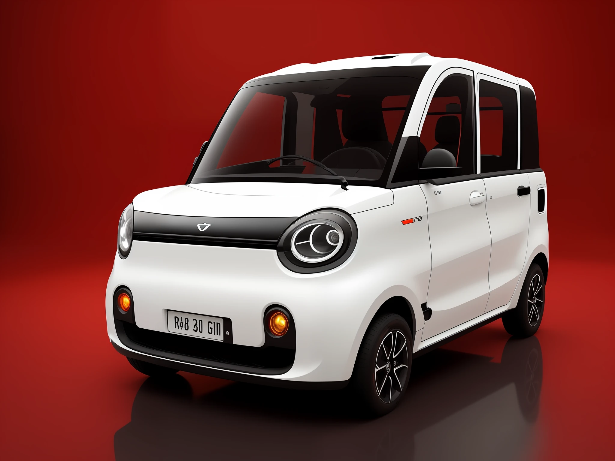 White car close-up on red background, KAMA Russian electric car, futuristic product car shot, cute futuristic vehicle, vehicle design trends, zen concept, new car, smart ,,,,, concept car, it has red and black paint, concept, car concept, sand creek, front perspective, masterpiece, best quality t, extremely beautiful reflection, best reflection, (very detailed CG unity 8K wallpaper) (best quality t) (best illustration) (best hue), octane rendering, ray tracing, ultra-fine detail, vertical symmetry, (cyborg:1.1), ([tail | detailed wire]:1.3), (complex detail), hdr, (hyperdetailed: 1.2), cinema lens, vignette, centered, (cyborg:1.1), ([tail | detailed wire]:1.3), (complex detail), hdr, (complex detail, hyperdetailed: 1.2), cinematic lens, vignette, centered, ,