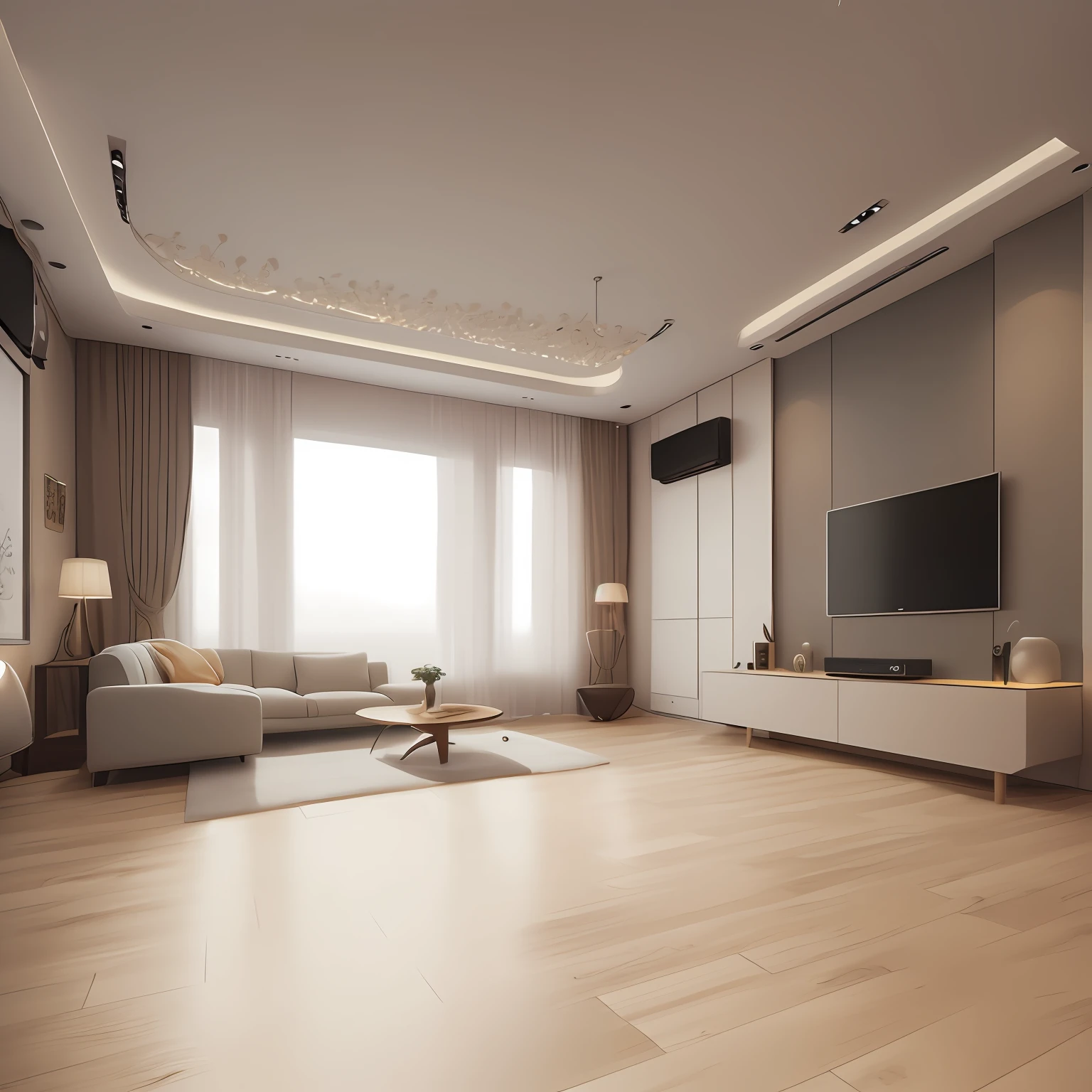 China-style，Simple，Couch，wooden floor，Video wall，tvp，Hidden light strips，Night lights，Toys for kids，delicacies，bacchus，k hd，rich details​，8K