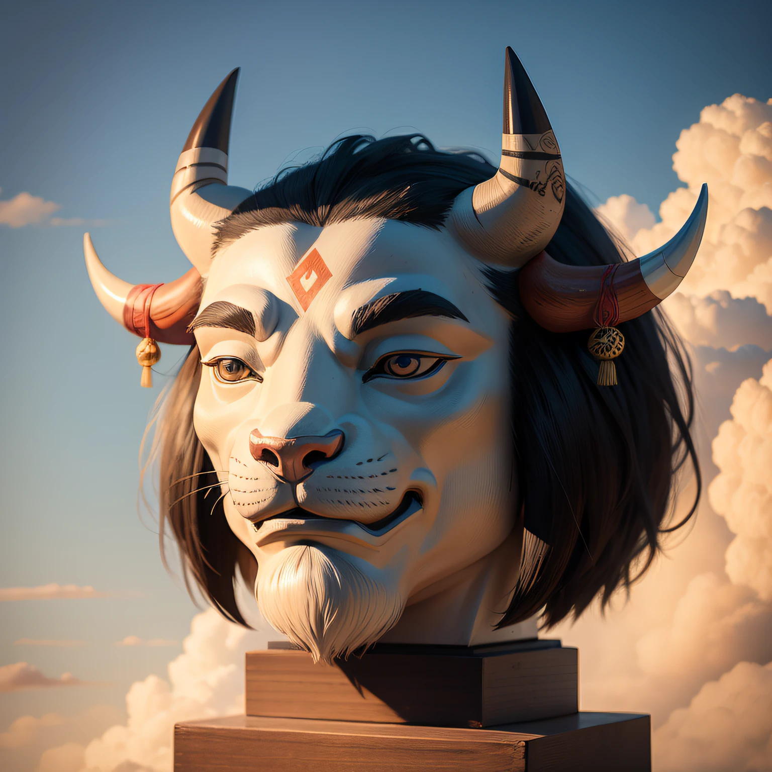 Bull head totem，对称，planar