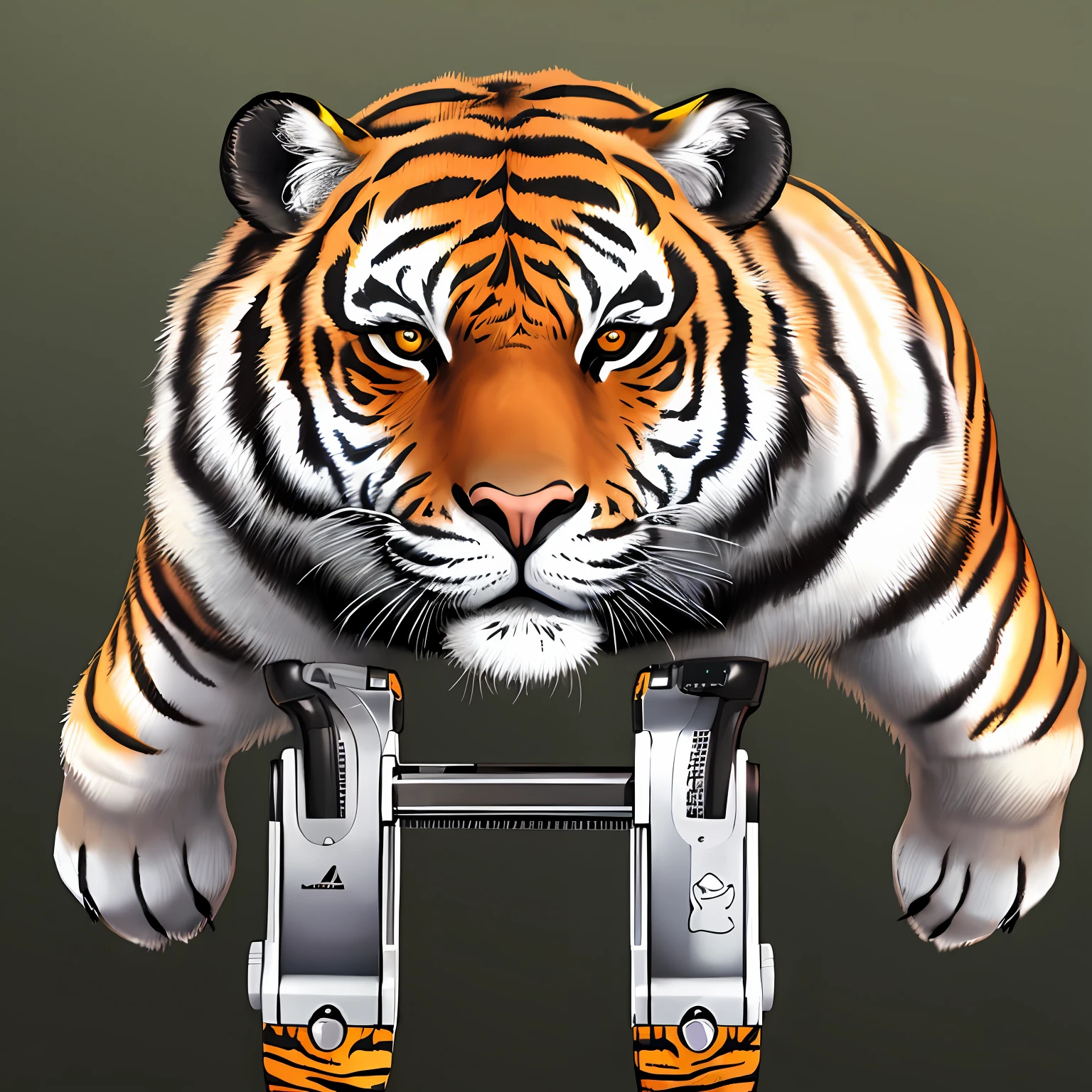 A razor with a tiger's head
