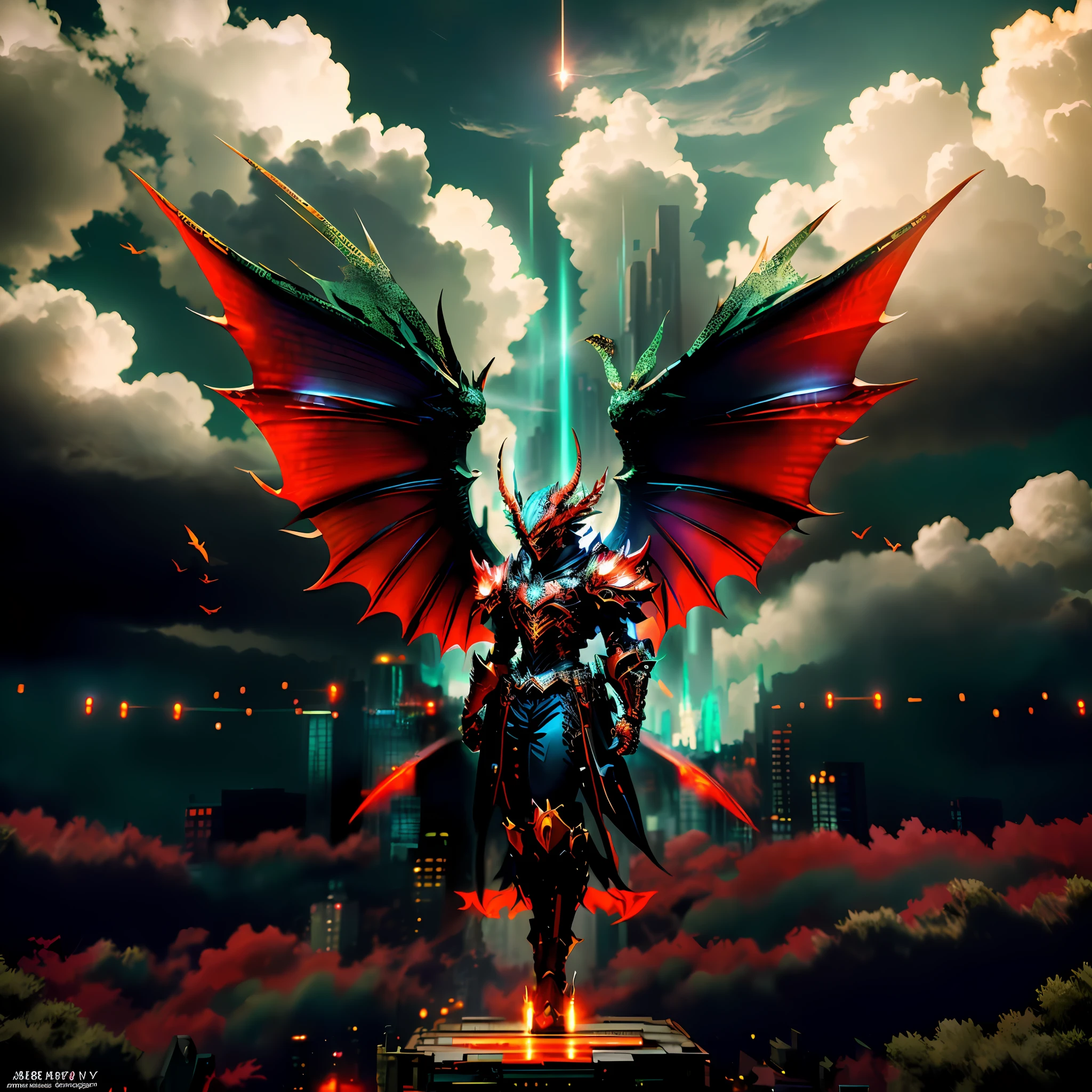 Anime, Dragon, fantasy, artwork of a, City, Cityscape, Cityscape, Cityscape, Cityscape, Cityscape, City Ska, anime concept hdr anime macmanus, Anime epic artwork, Dragon Knight, Badass anime 8 K, hero pose colorful city lighting, 2. 5 D CGI anime fantasy artwork, Epic fantasy digital art style, ultra hd anime wallpaper, 4K anime wallpaper