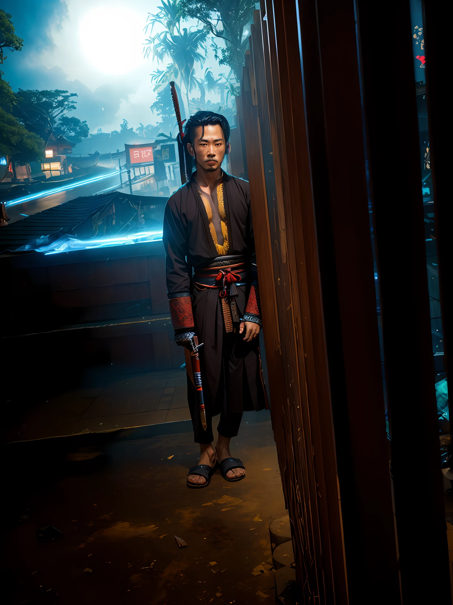 1 Samurai solo,cyberpunk background, samurai sword,
 masterpiece,best quality,ultra detailed, hdr,16 year old
