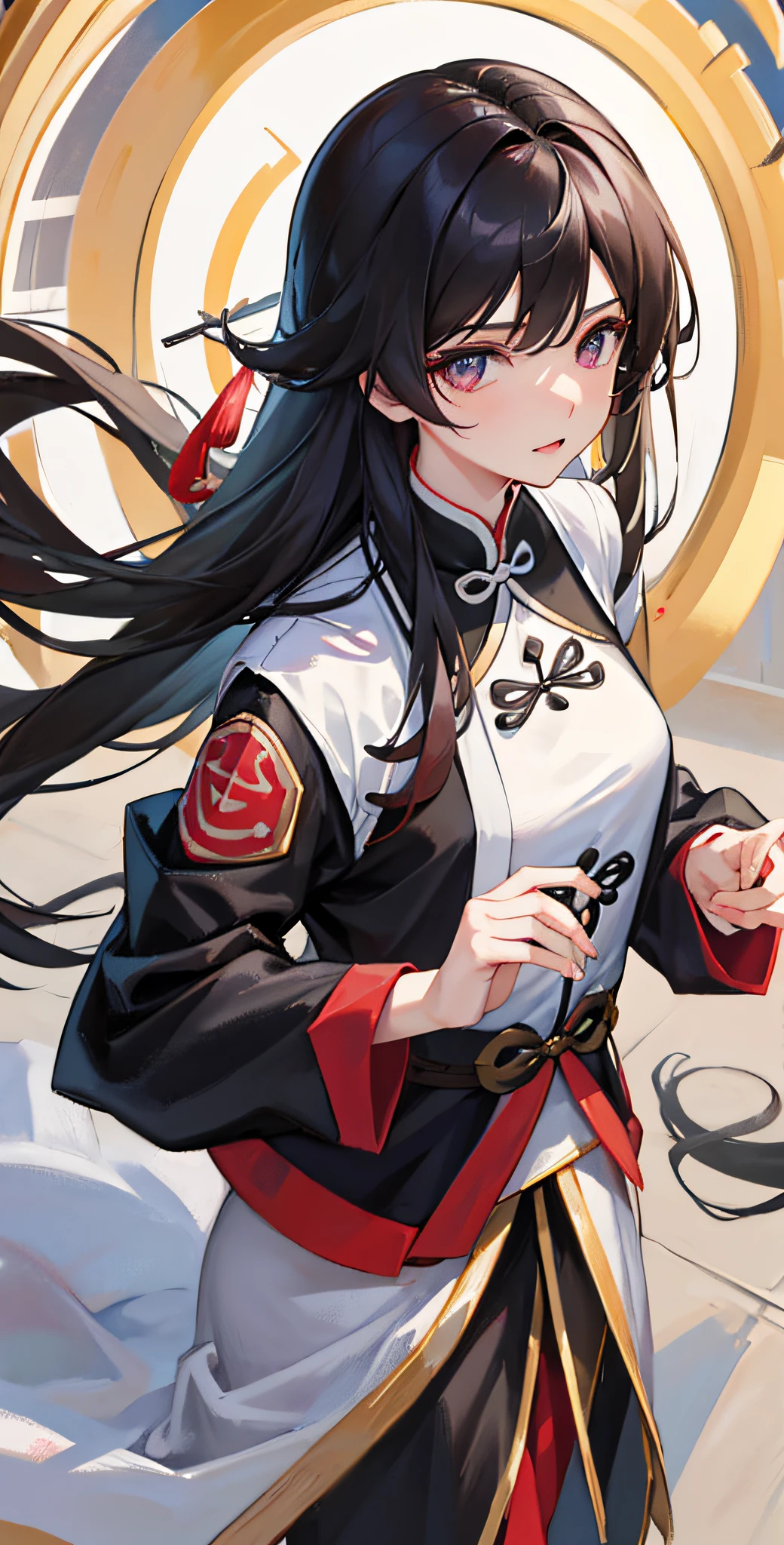best qualtiy，tmasterpiece，超高分辨率，（realisticlying：1.4），xiuxian，arma，Detal Face， 1girll，独奏，arma，，（Magical Circle：1.2），xiuxian，The upper part of the body，a beauty girl，A half body，jacket