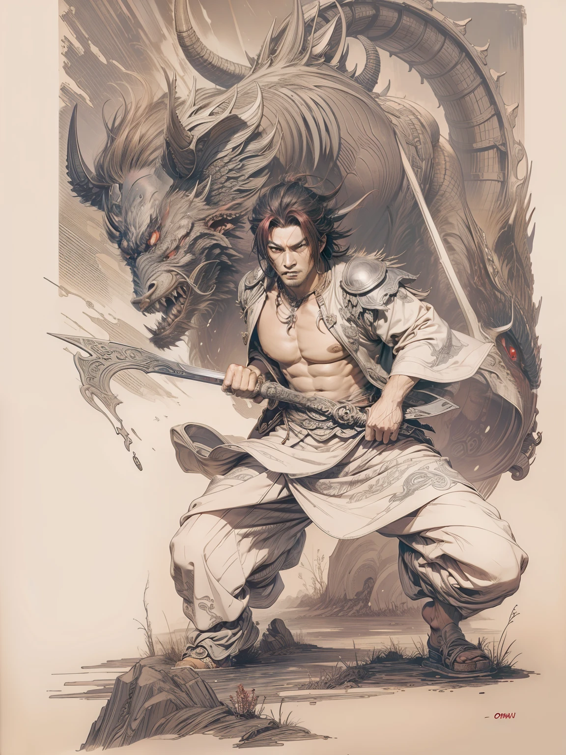 susanoo,brave man,red oni