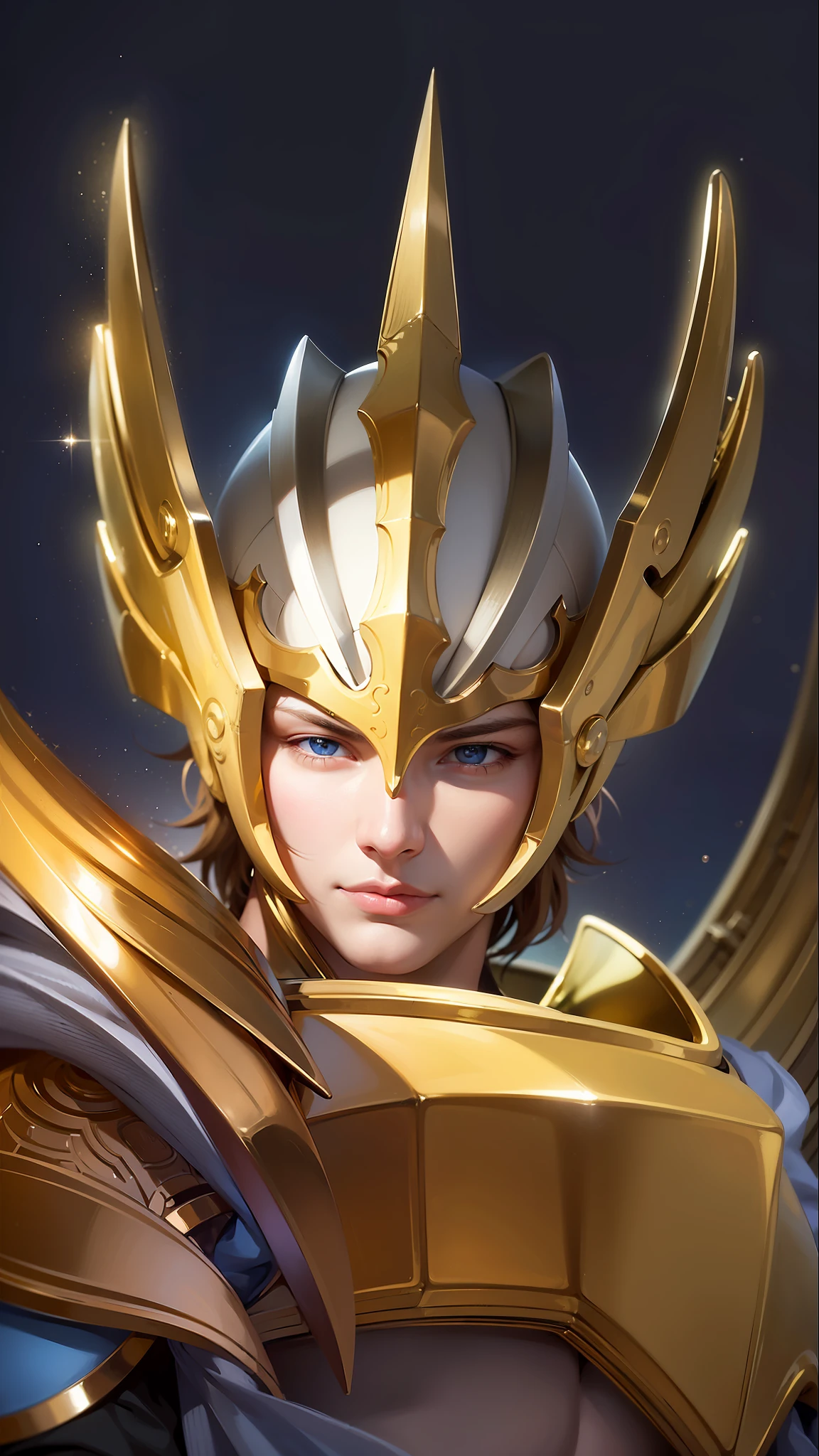 masculine male, masterpiece, ((perfect eyes)) best quality, (semirealism:1.9), beautiful lighting, (extremely detailed CG unity 4k fhd wallpaper), High Detail, Sharp focus, dramatic outdoors, 1 boy ,19 years old, brown short hair, blue eyes, smile