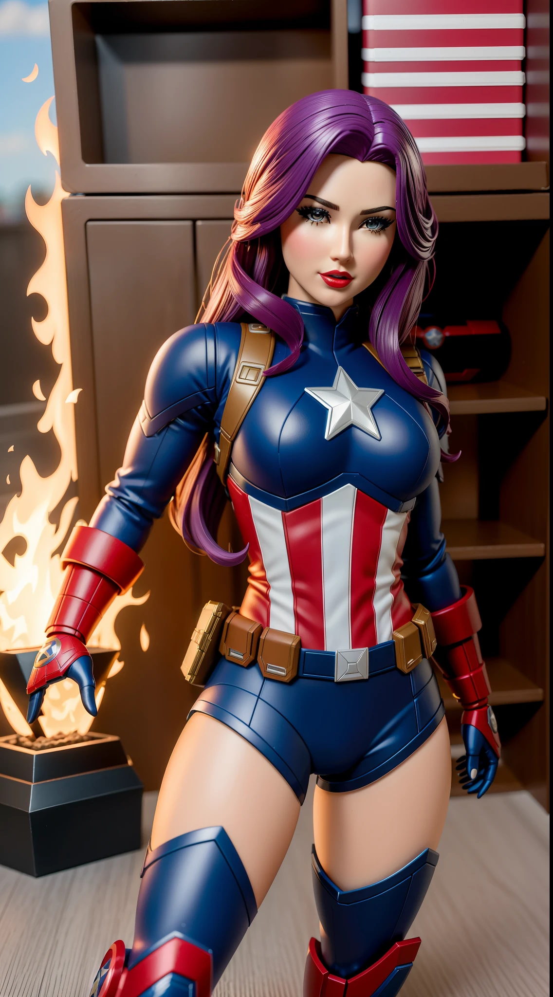 Captain America , premium playset toy box, (masterpiece, best quality, ultra detailed, absurdres), (diorama:1.2), action figure box,
(inboxDollPlaySetQuiron style), the superheoine psylocke, (toy playset pack),