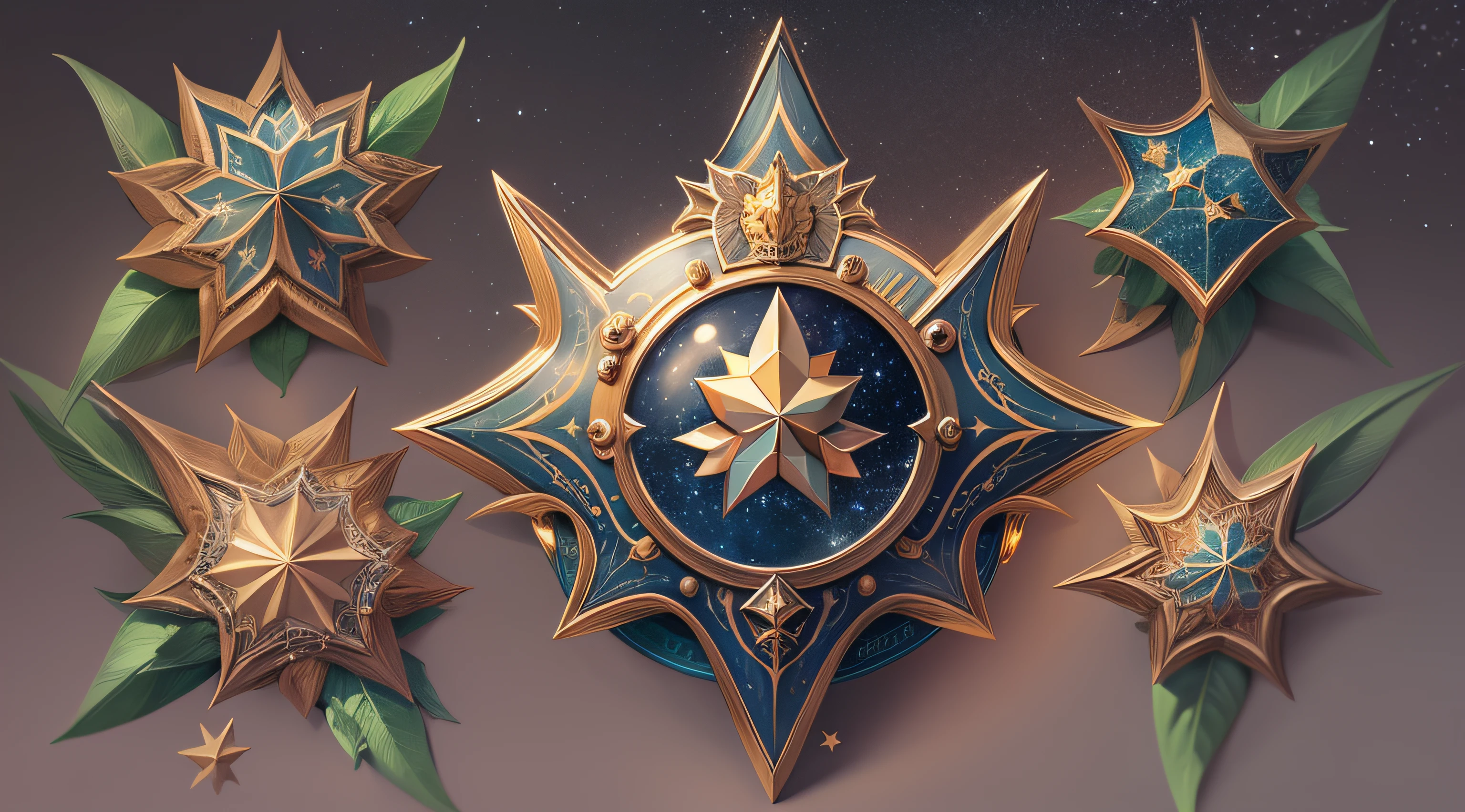 um escudo com uma estrela gravada nele (fantasy)