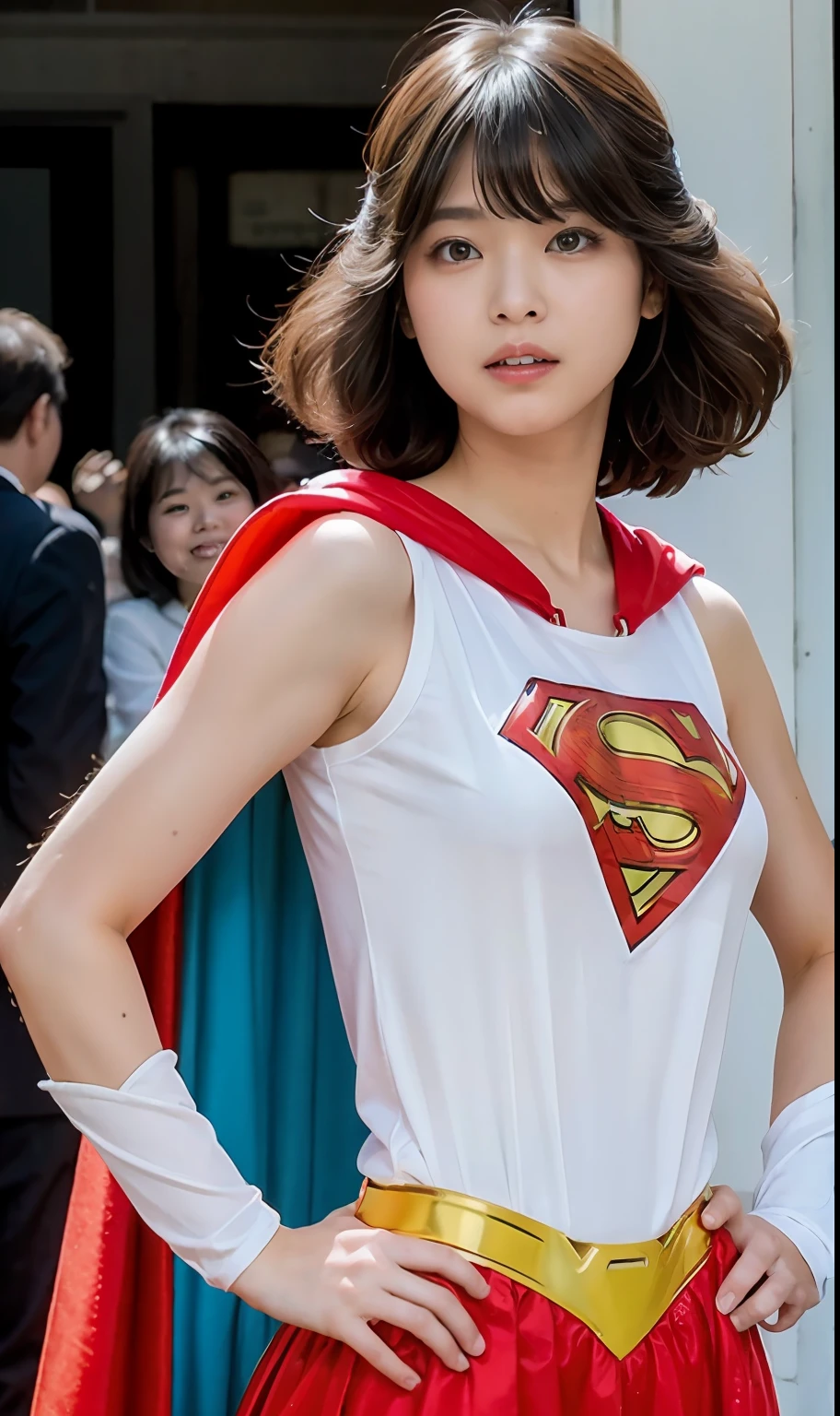 (Raw foto:1.2), Beautuful Women, ultra-detailliert, hight resolution, top-quality, ​masterpiece, ((Superhero Cosplay)､newyork