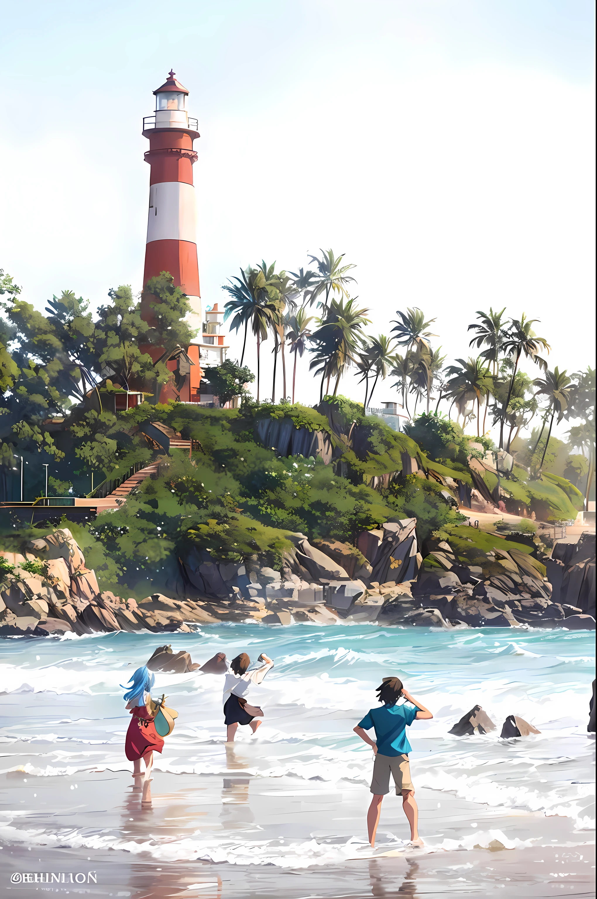 vixhinjam lighthouse india In anime artstyle makoto shinkai