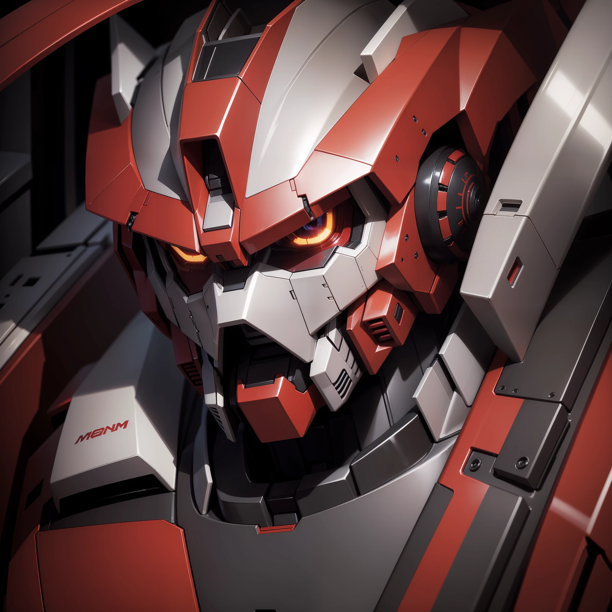 Mecha, Gundam, black with red burgundy details
