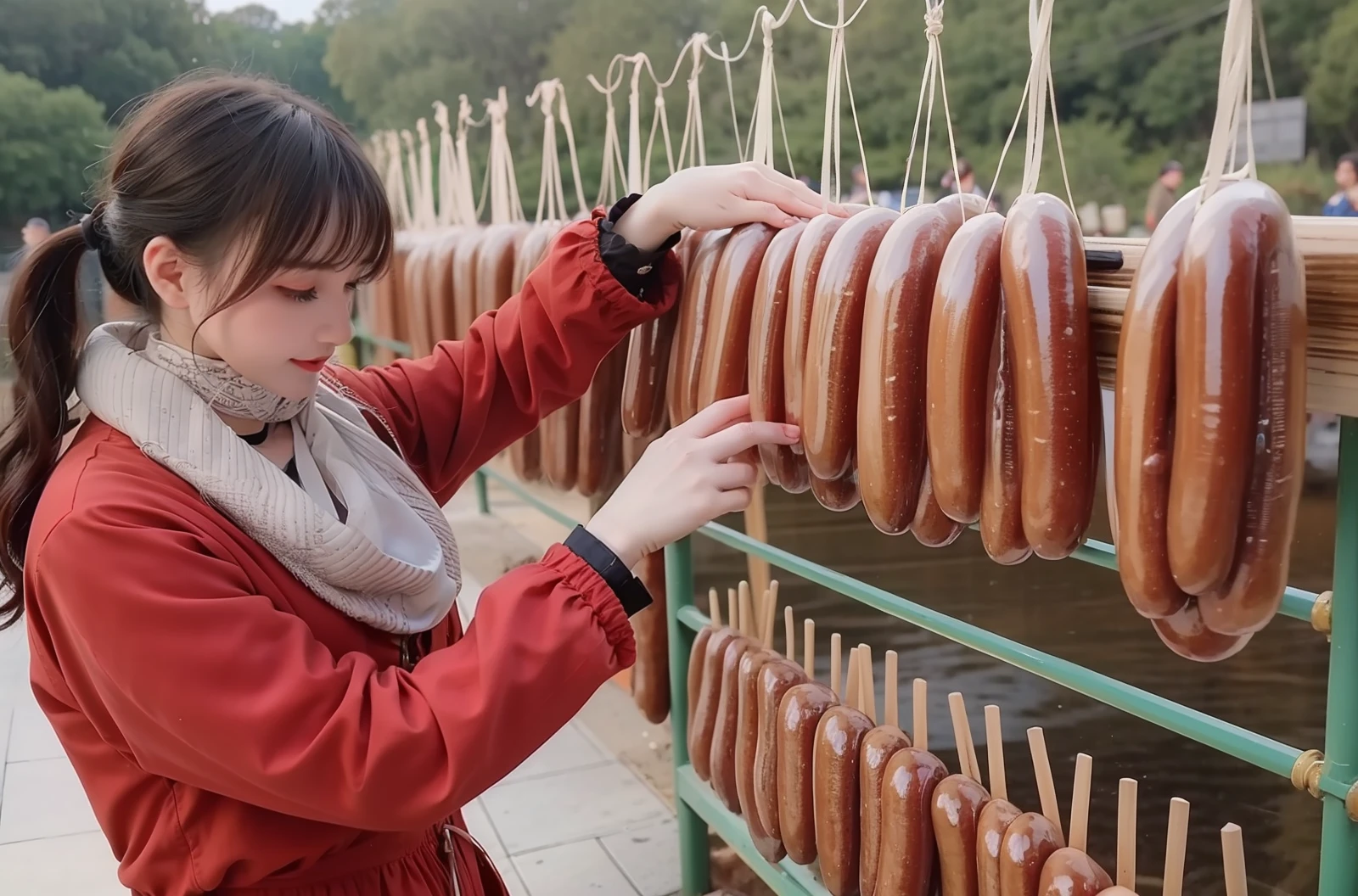 tranquilbeauty,Gentle and virtuous,proper,generous,period costume,Dry the sausage