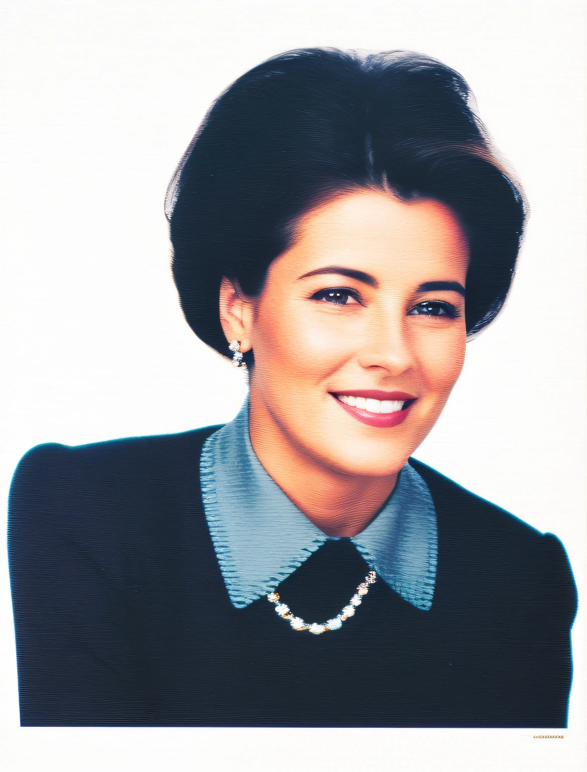 There is a beautiful young woman in a black sweater and a blue shirt, catalog photo, Dolores Abernathy, Foto de uma mulher, Retrato N - 9, Magda Torres Gurza, foto retrato, Ana Longa, Elizabete Saltzman, Nettie Wakefield, jean james, Pilar Gogar, unknown location, Retrato de Lumastina Celerraria