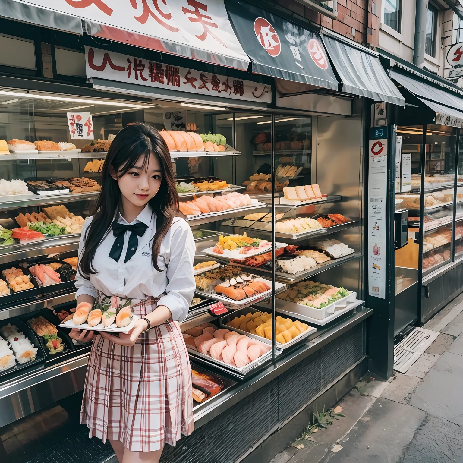 sushi，salmon，schoolgirls，