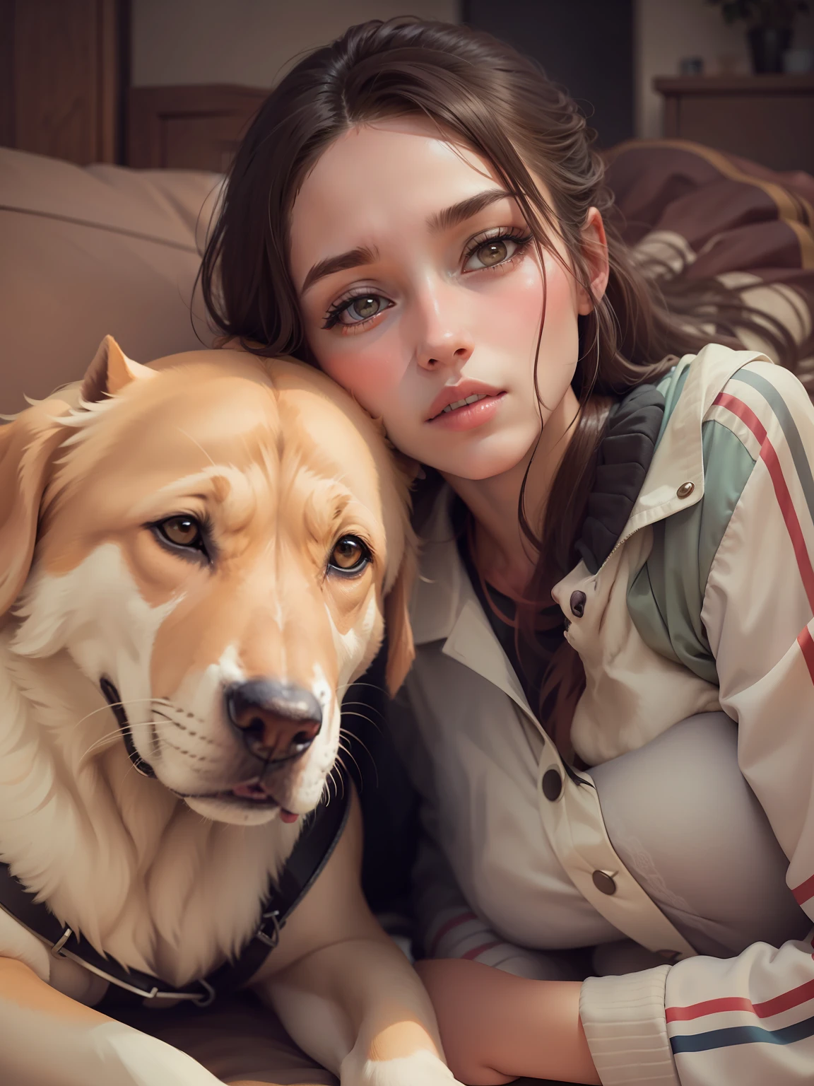 Beautiful girl with dog