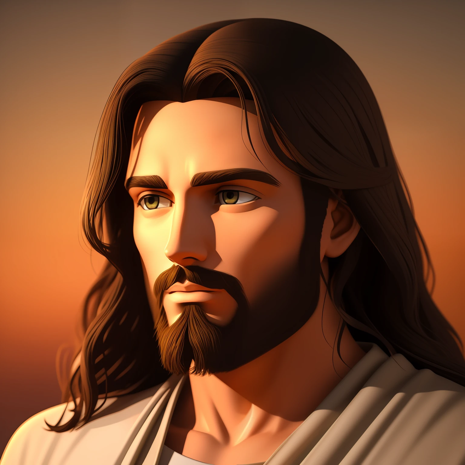 jesus, 3d, rezando, de noite