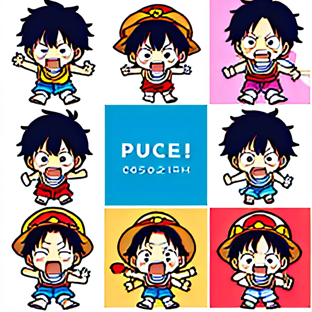 1 Luffy,One Piece, 独奏, Funny, tchibi, full bodyesbian,