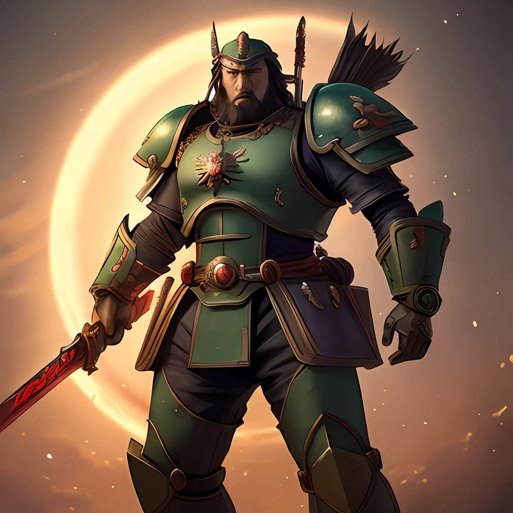 Guan yu，Under the city gates，Red Rabbit Horse，longspear