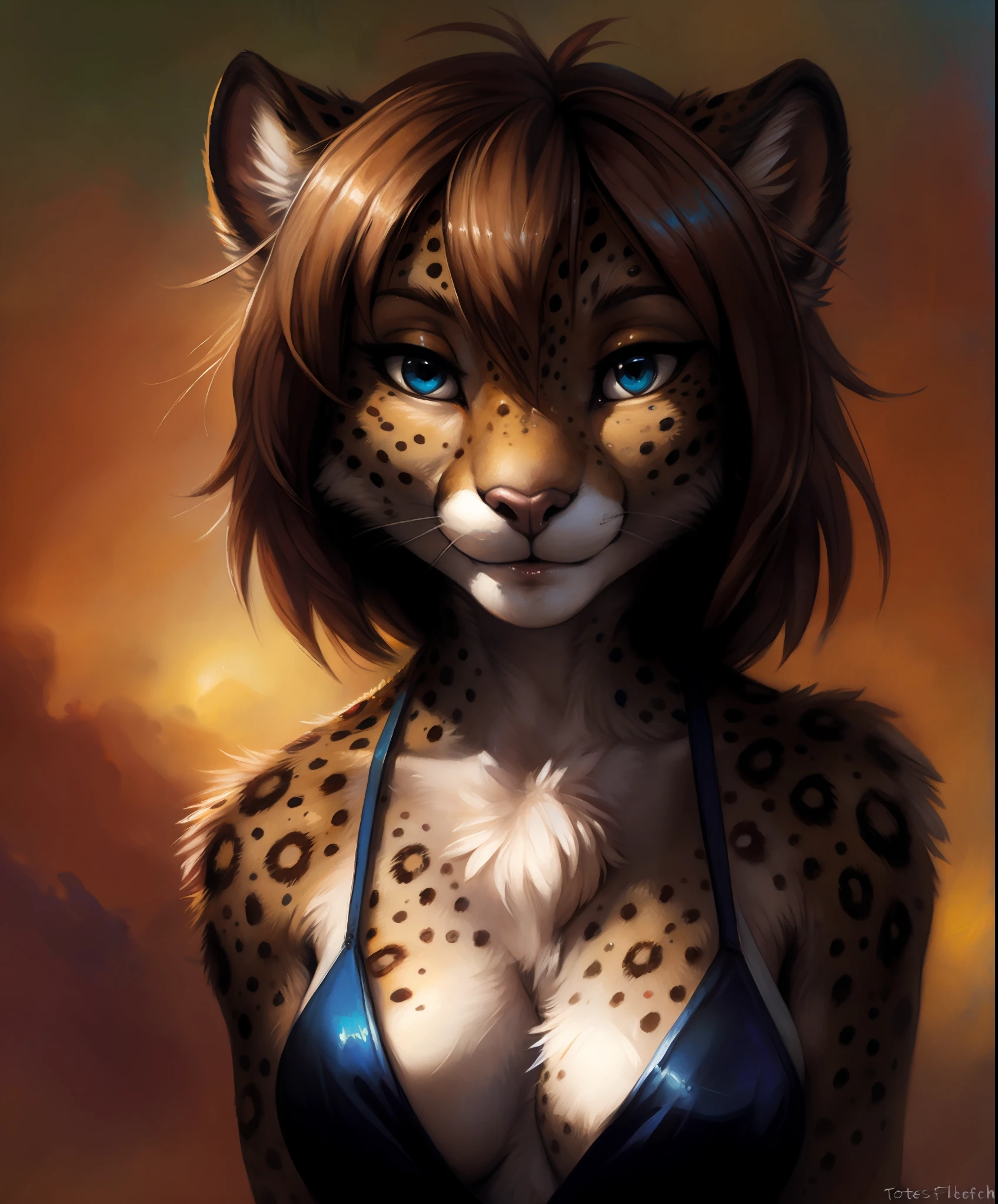 by kenket, by totesfleisch8, (by thebigslick, by silverfox5213:0.8), (by syuro:0.2), chee-riee, (best quality, masterpiece:1), solo, furry female anthro (kathrin-vaughan:1.2), (small nose:1.2), portrait, asymmetric, featureless breasts, looking at viewer, medium hair, parted lips, (simple background:1.1),
