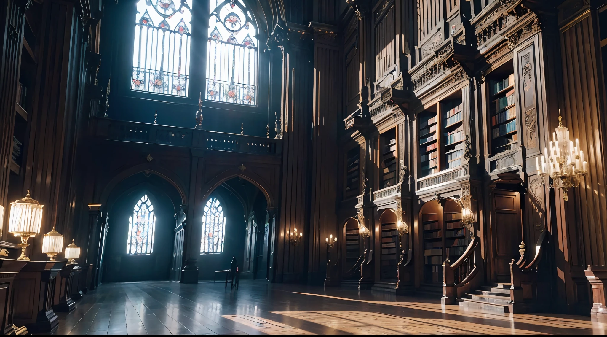 (by Greg Rutkowski: 1.2), ((no human)), fantasy, (massive bookshelf in a grand library), dynamic lighting, symmetrical angles shot, architectural, silent, vibrant atmosphere, sharp focus, (photorealism: 1.4), (intricate: 1.4) (masterpiece: 1.4) (illustration: 1.4), post-processing, 8k resolution.