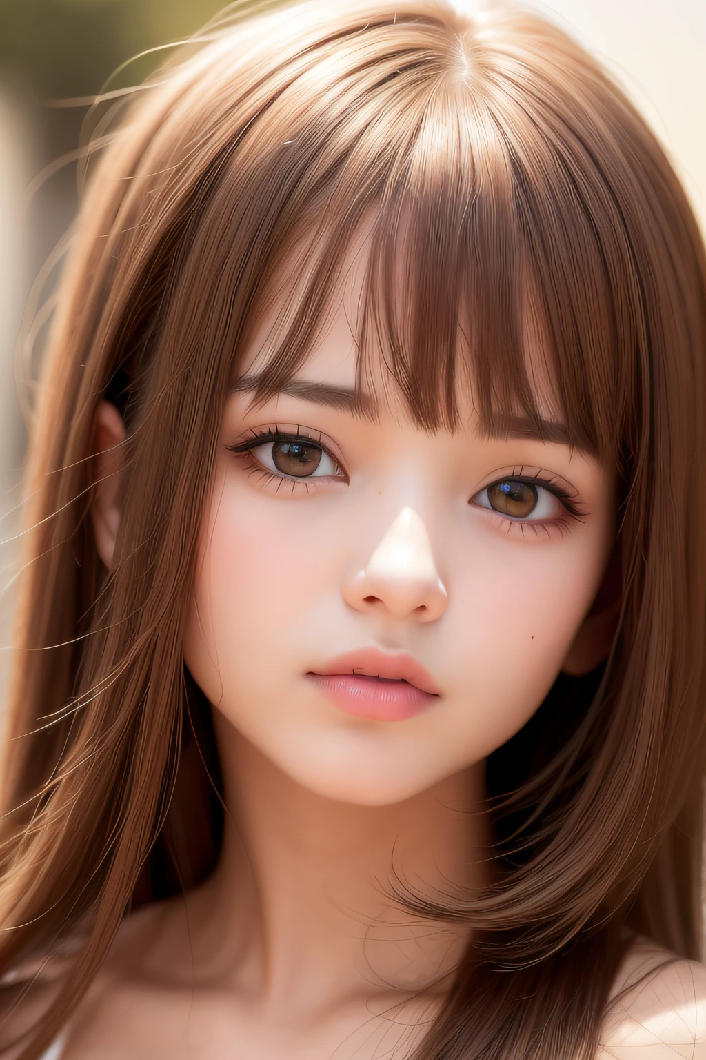 best quality, masterpiece, (realistic:1.2), 1 girl, brown hair, brown eyes,Front, detailed face, beautiful eyes