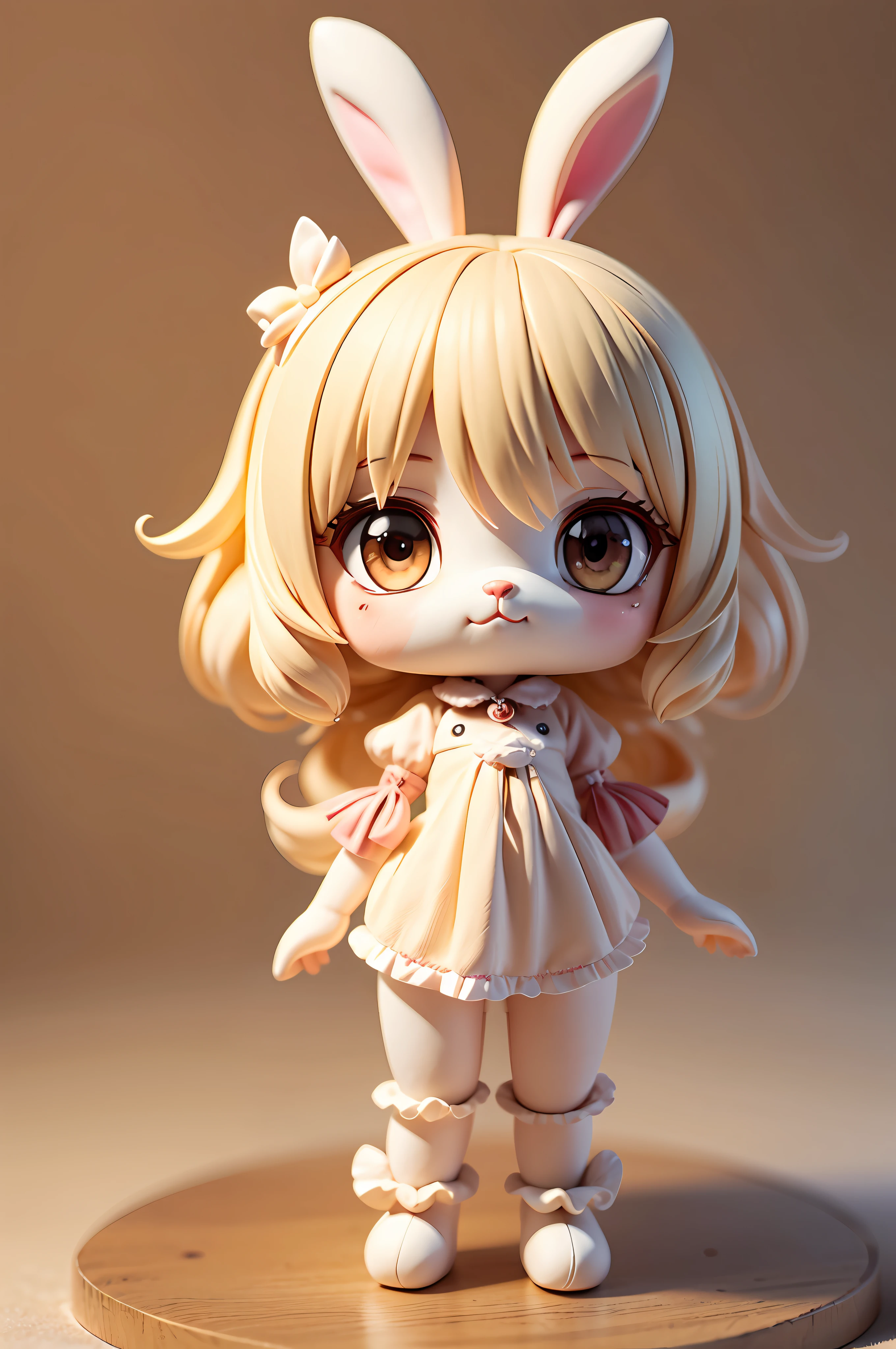 bunny, furry, fluffy, soft ((best quality)), ((masterpiece)), ( extreme detailed, highest detailed, official art, beautiful and aesthetic:1.2), depth of field, composition FULL BODY, (CHIBI),, (beautiful and detailed eye:1.3),(very happy:1)