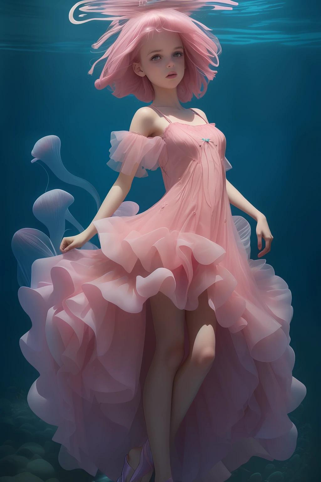 fantastic beautiful girl,jerryfish pink,to flow dress,dreamy