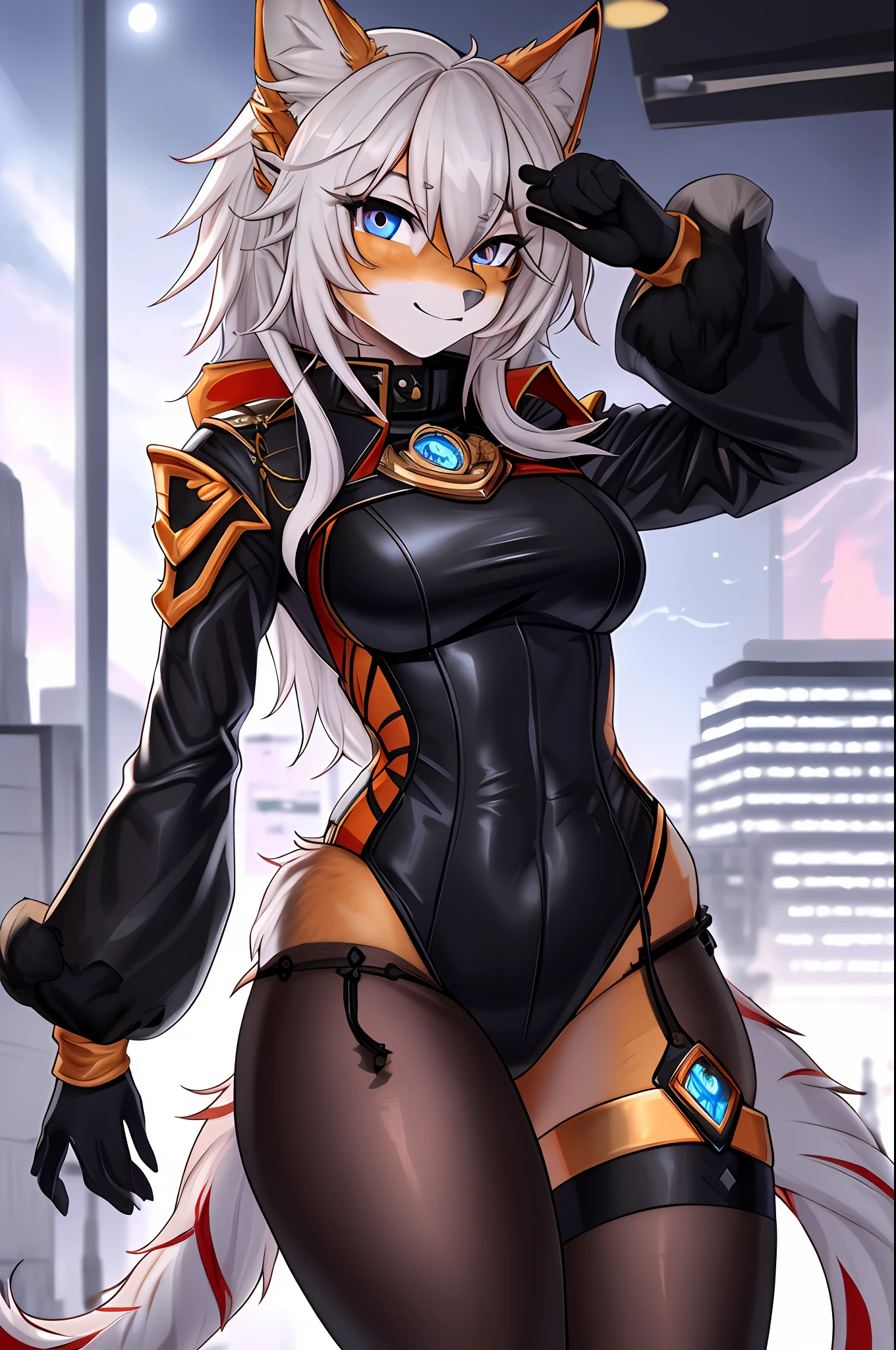 (tmasterpiece,best qualtiy),Altair, hairy pubic, hairy female, 1girll, Golden eyes, reptil, doggy, sketching, Detailed fur skin, black cloaths, Sharp focus, fluffly, urban backdrop, , 校服, Two-tone fur, Your body soloes, Orange tail, Golden fur, 8k, (, RAW photos, hairy pubic:1.3), hairy pubic, hairy female, 1girll, eBlue eyes, animal_ears, eletric, with light glowing, hair_over_one_eye, looking_at_viewer, Golden fur,