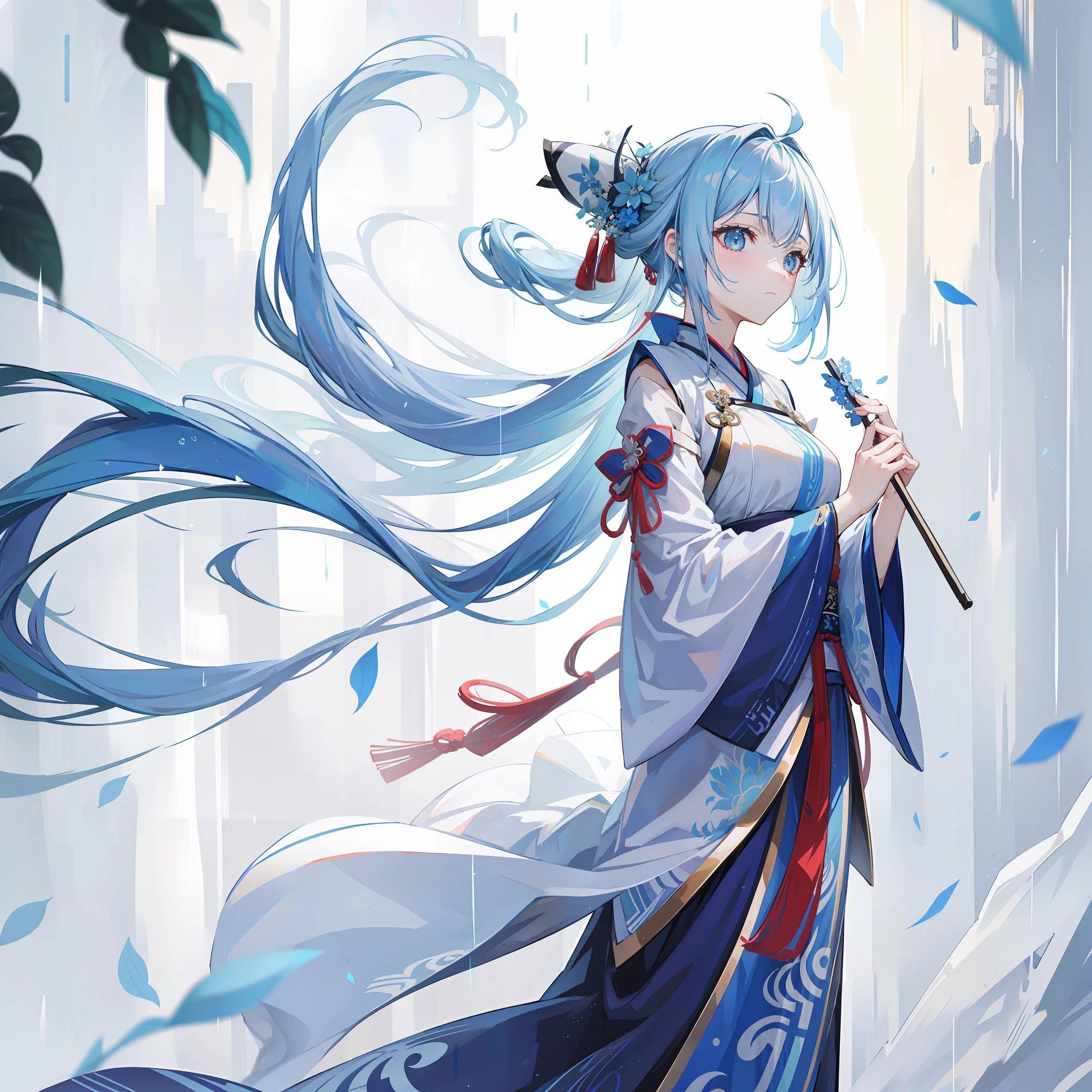 blue hairs，Sweet rain，Hanfu，ancient wind