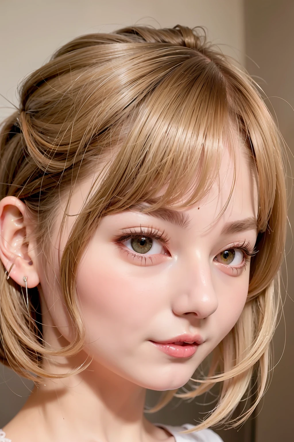 Close up photo of a girl、shorth hair、blonde hair、Slim body
Highest Quality、realisitic、Photorealsitic、(intricate detailes:1.2)、(delicate detail)、(ciinematic light、best quality backlight)、Clear Line、foco nítido、lifelike face、Detailed face
Unity 8K Wallpapers、超A high resolution、(Photorealsitic:1.4)、looking at the viewers、
