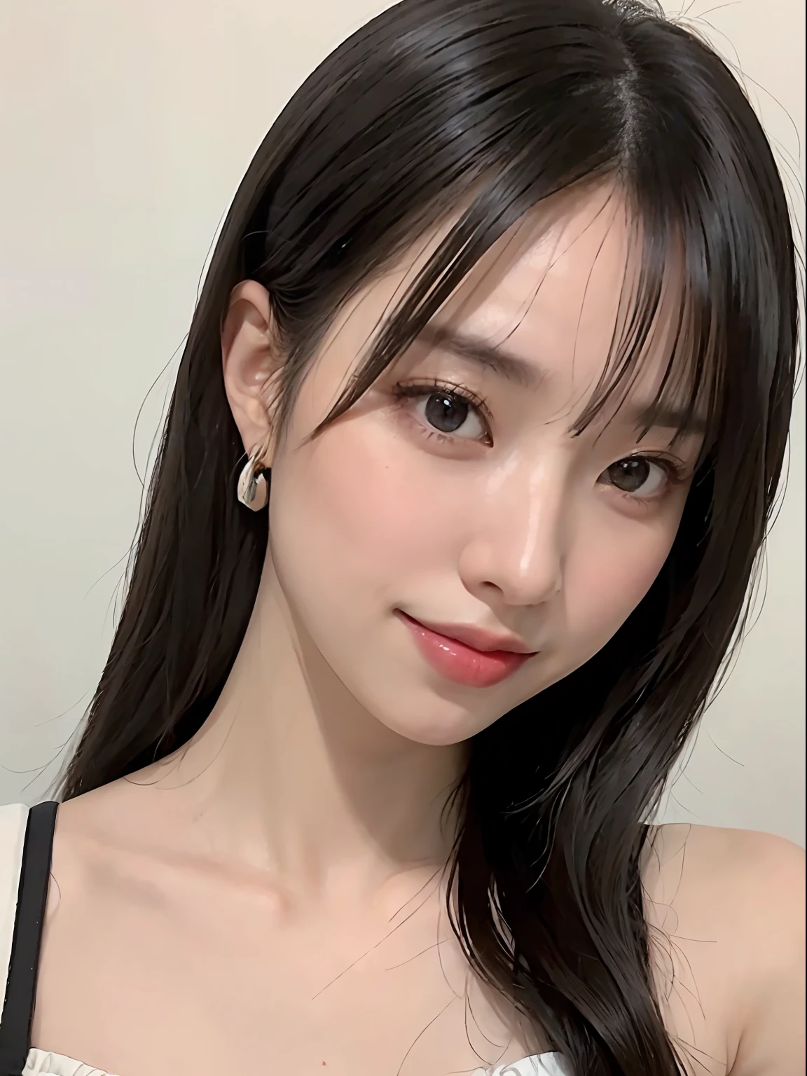 ((top-quality、in 8K、masterpies:1.3))、1girl in、Beautiful woman with slim abs accent:1.3、Super Detail Face、Delicat eyes、二重まぶた、full body Esbian、poneyTail、20yr old、be shy、Brown hair、Street、The bikini、A smile、erotick、Sensual look、A smile、sexy pose、semi long hair