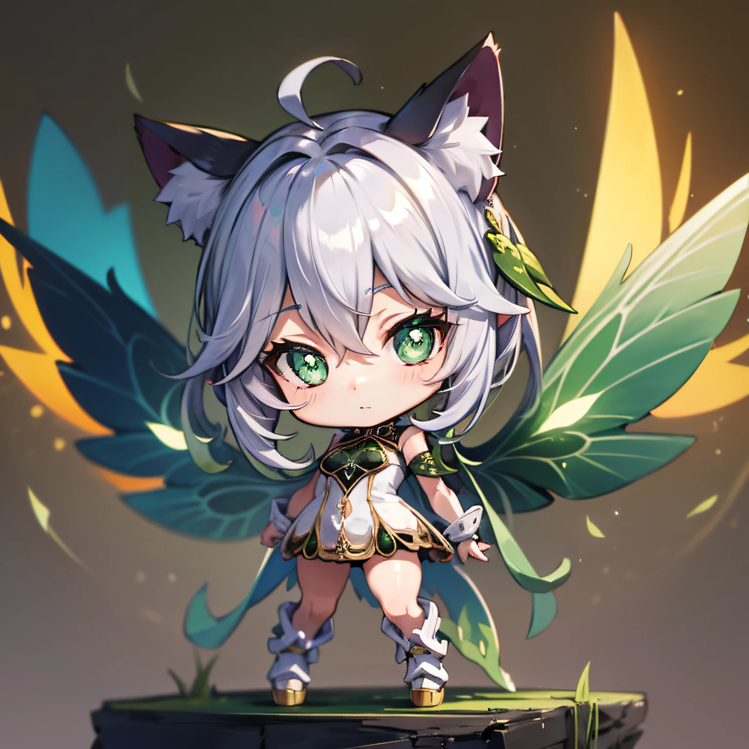 lean, chibi, Full body, Minimake, Mecha Body, Mecha legs, My favorite cat ears,Mecha Wings,