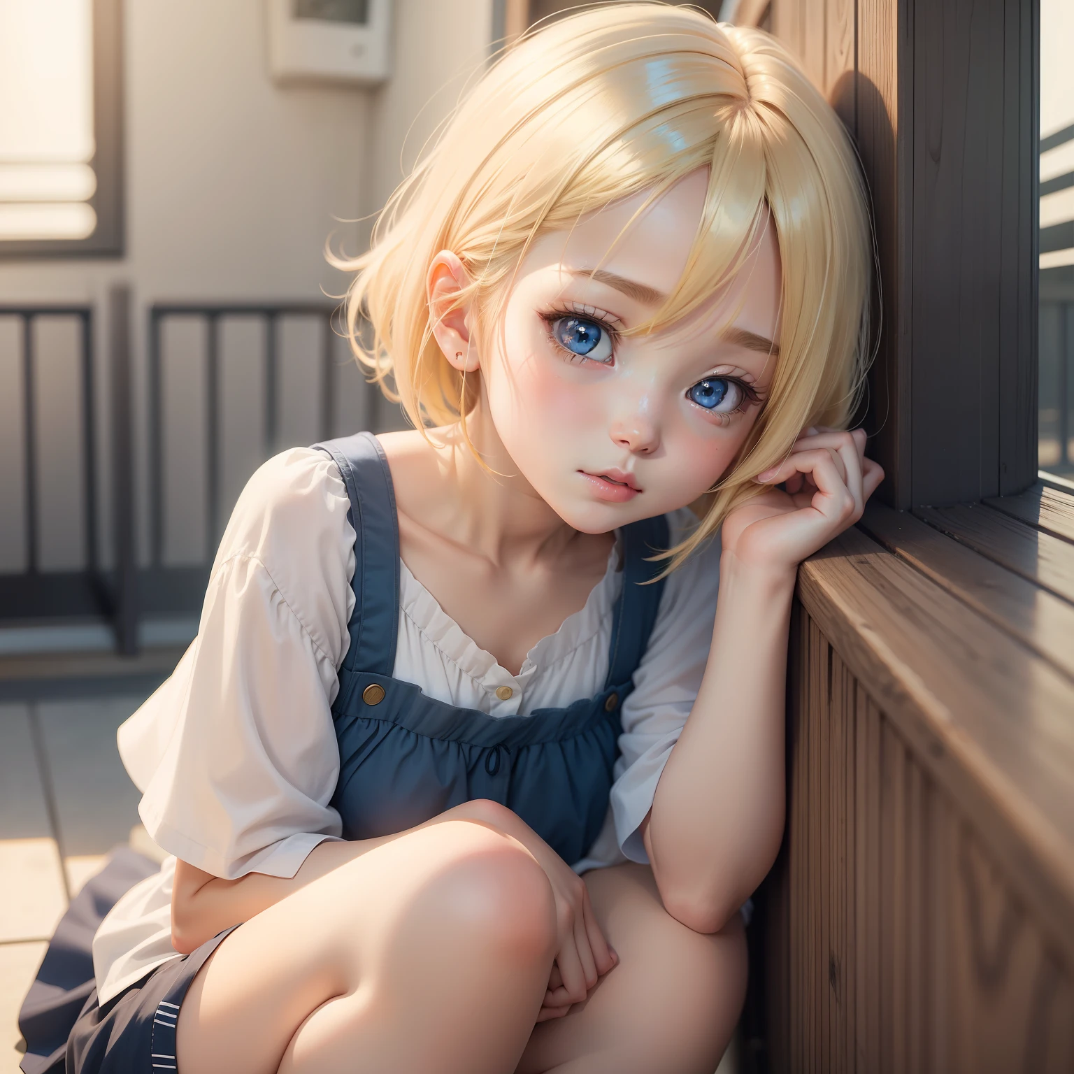 Anime girl with blonde hair and blue eyes looking at what, anime visual of a cute girl, Cute natural anime face, cute anime face, she has a cute expressive face, The anime girl is named Latina, extremely cute anime girl face, with huge luminous sad eyes, anime best girl, close up of a young anime girl, shikamimi, Little curvy loli cute short hair