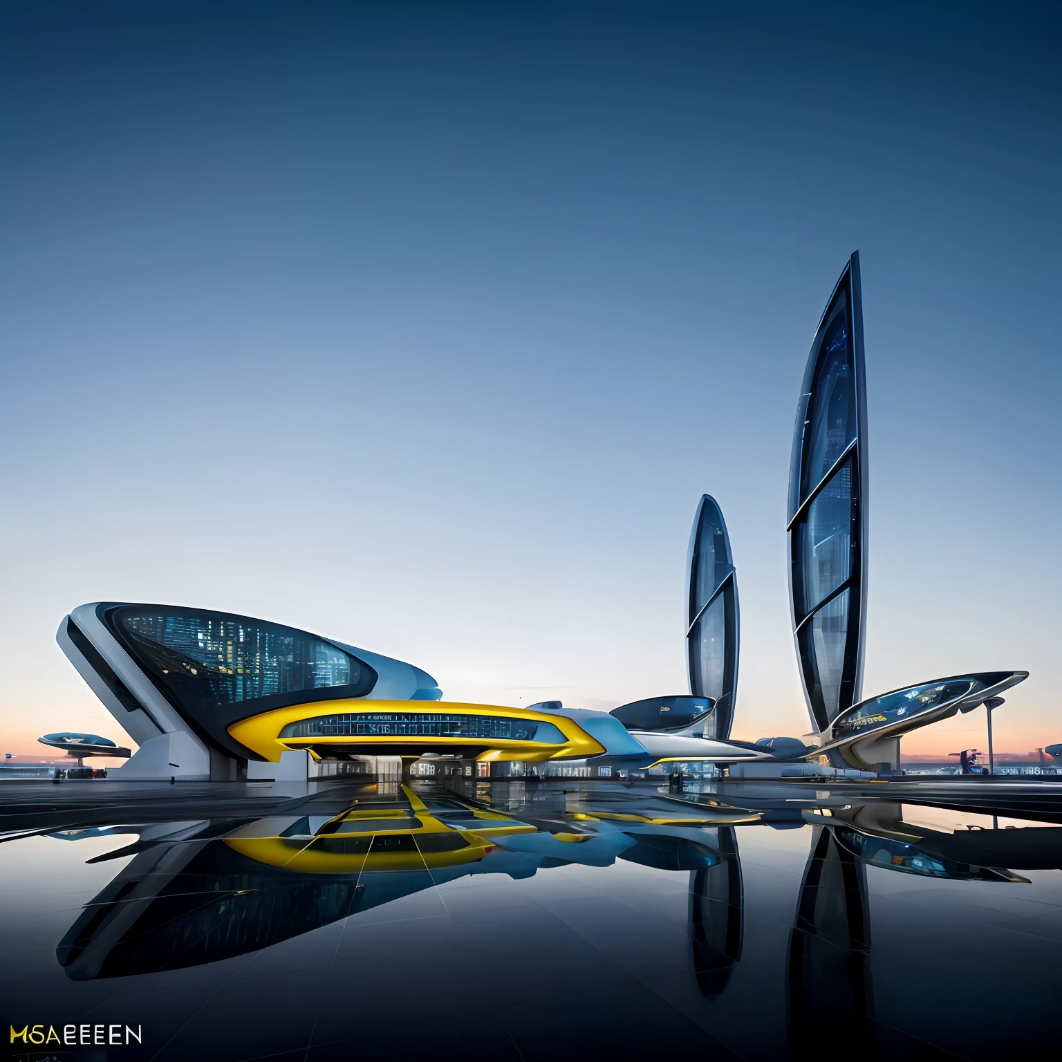 ((Masterpiece, Best quality)), 8K,gasstation， modern architectural style, The color is bright，Space elements，epcot，photographrealistic, hyperedetailed photo, Clean skies, Lots of cars，lots of people，The atmosphere is lively，Ruined city, cyber punk perssonage, Sateen