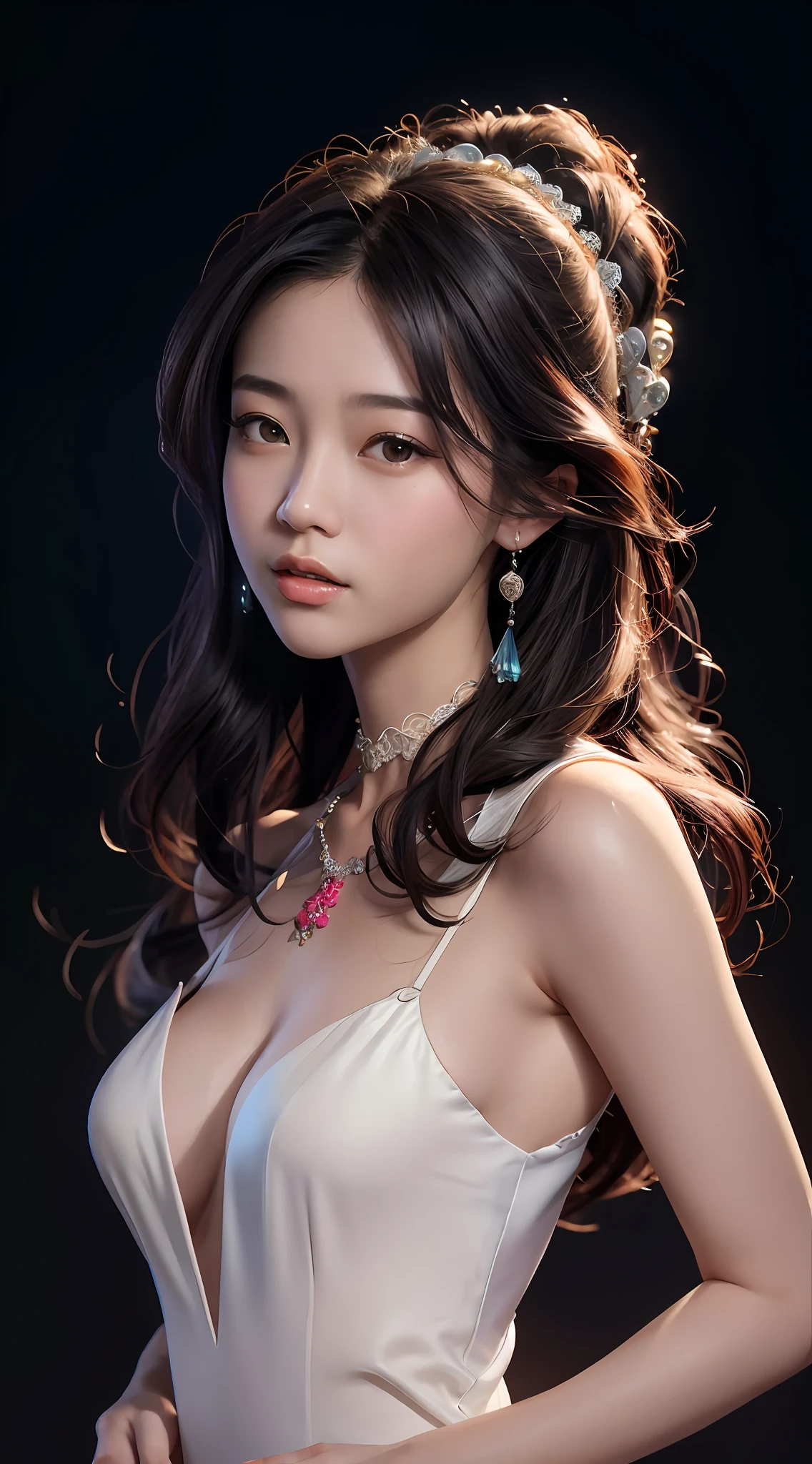 araffe asian woman in white dress posing for a picture, gorgeous chinese models, Gorgeous young Korean woman, yanjun cheng, IG model | Art germ, beautiful Korean women, trending on cgstation, Beautiful young Korean woman, Guviz-style artwork, Guviz, 8K Artgerm bokeh, Korean girl