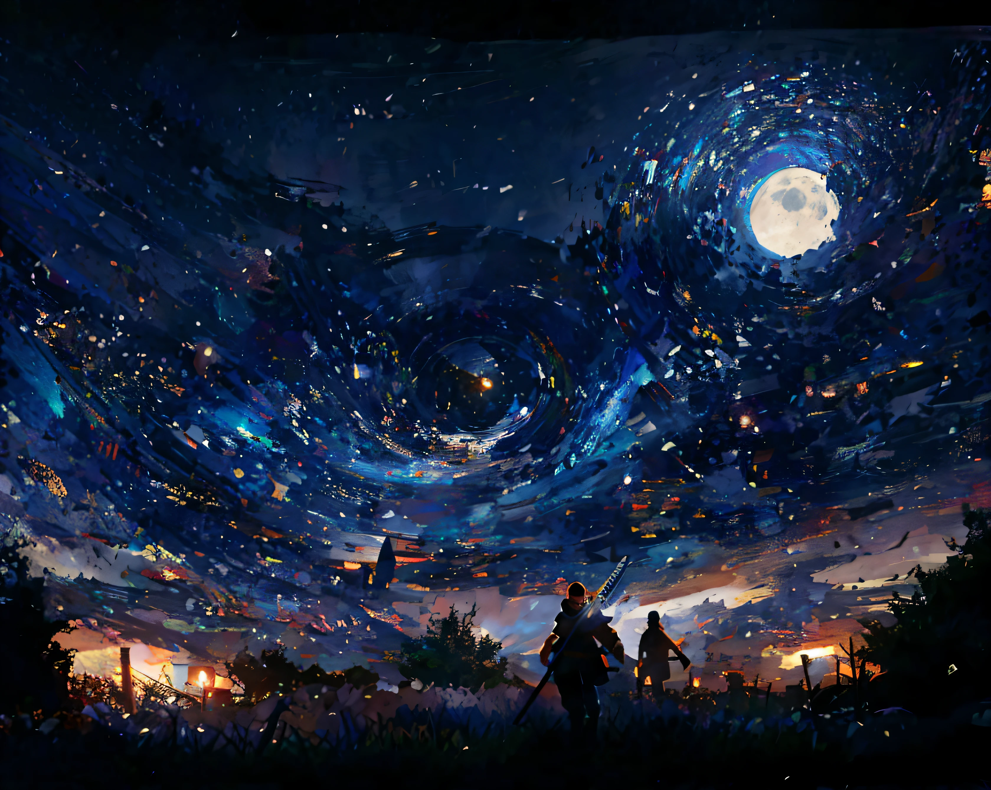 ninja standing under the moonlight