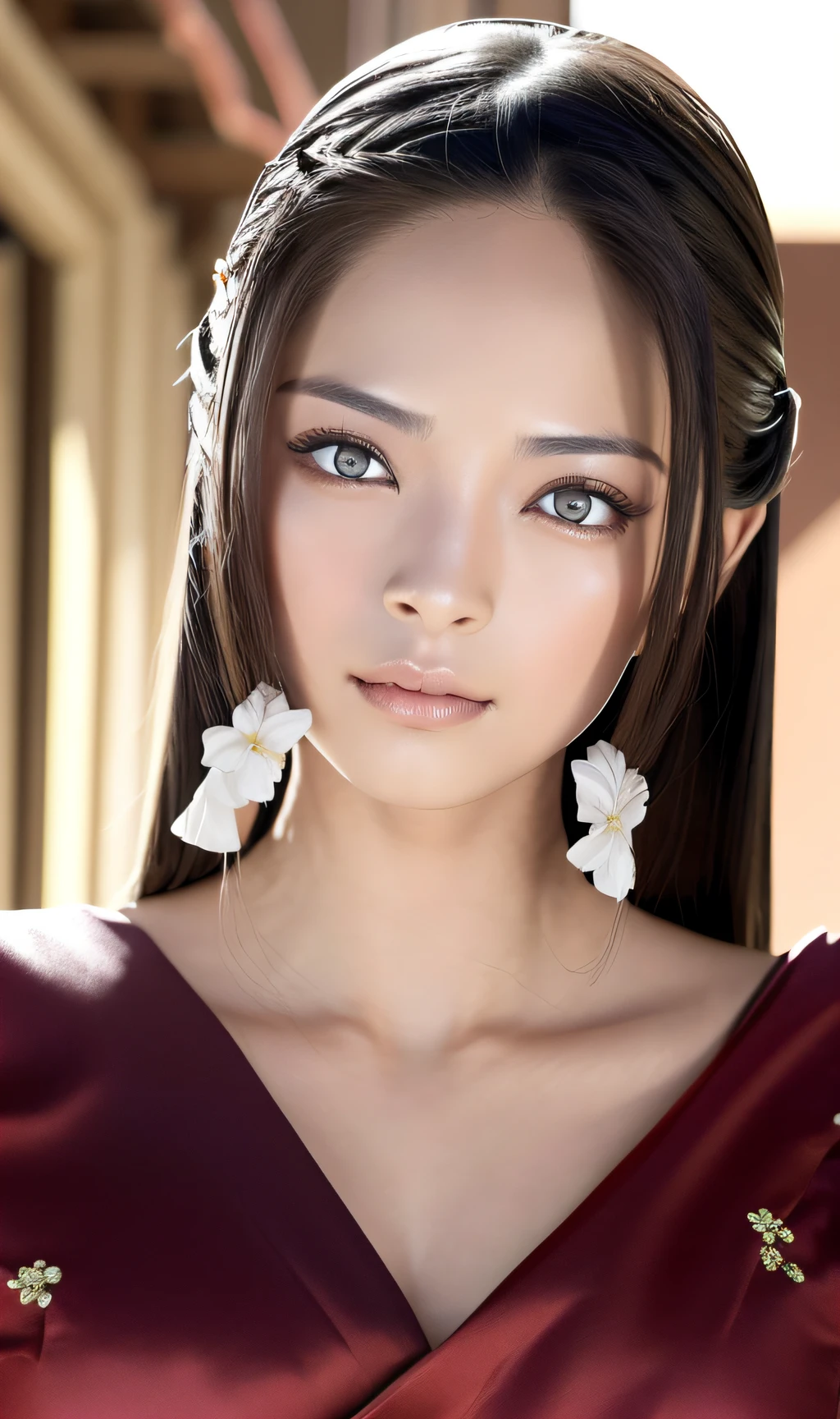 melhor qualidade, obra prima, highres, wuxia 1girl, vestido china, rosto super lindo, olho azuis claro, olhos cintilantes, super lindo, cabelo super lindo detalhado,