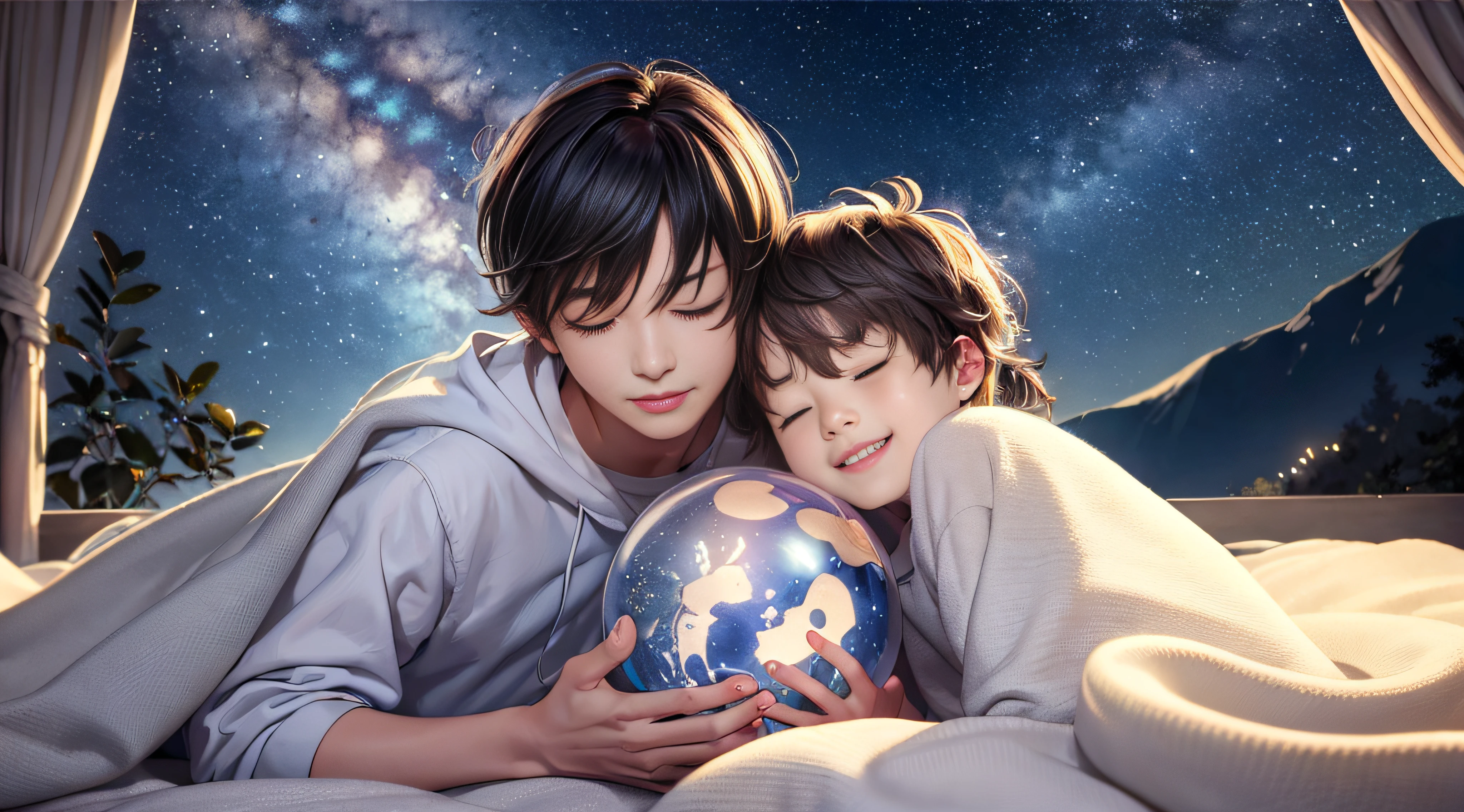 Night sky outside the window、milkyway、Detailed starry sky、Beautiful Art